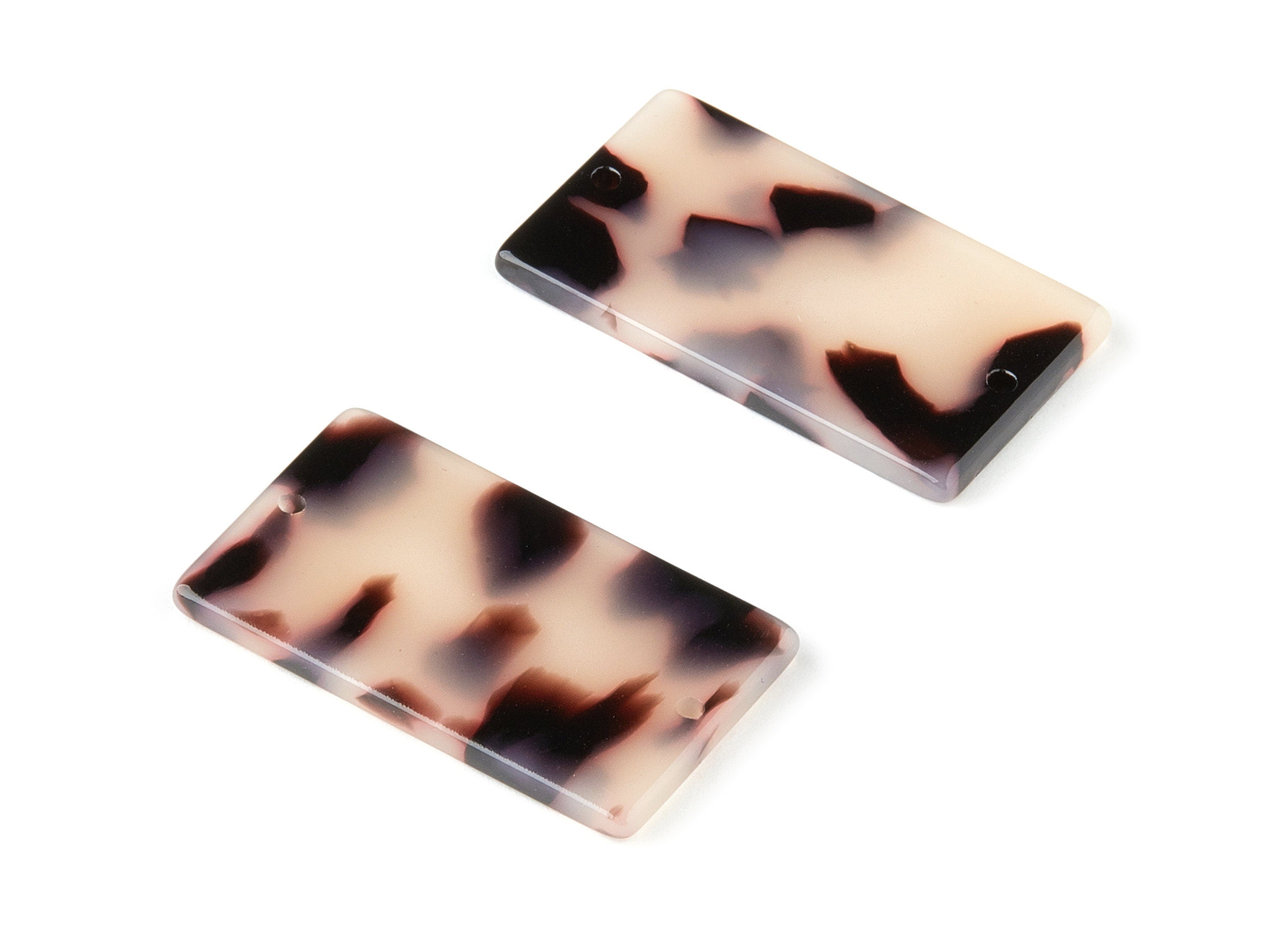 Acetate Rectangle Connectors - 2 Hole - Blonde Tortoise Shell Earring - Rectangle Earring - Color Code: A07 - 32.92x19.75x2.5mm - AC1217-A07 - DOMEDBAZAAR