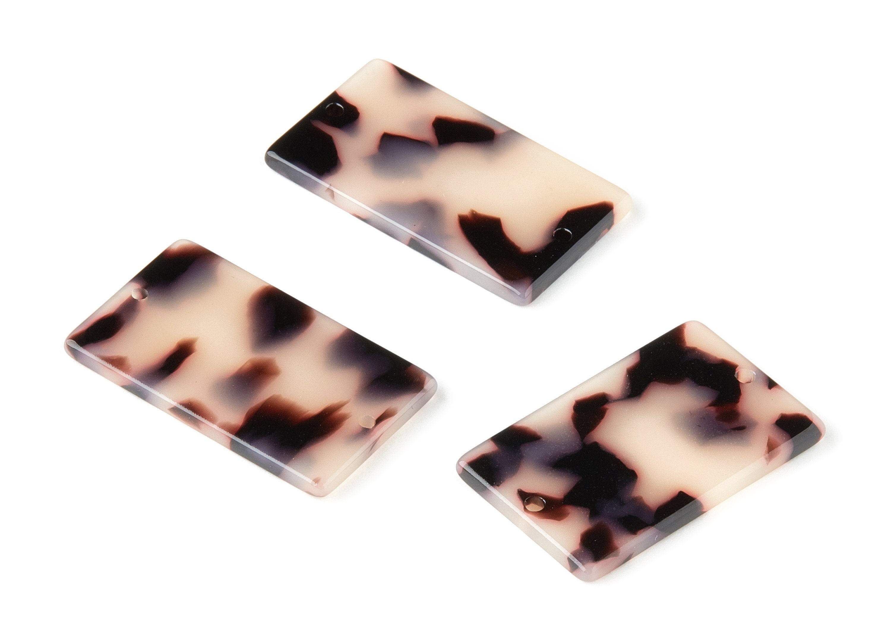 Acetate Rectangle Connectors - 2 Hole - Blonde Tortoise Shell Earring - Rectangle Earring - Color Code: A07 - 32.92x19.75x2.5mm - AC1217-A07 - DOMEDBAZAAR