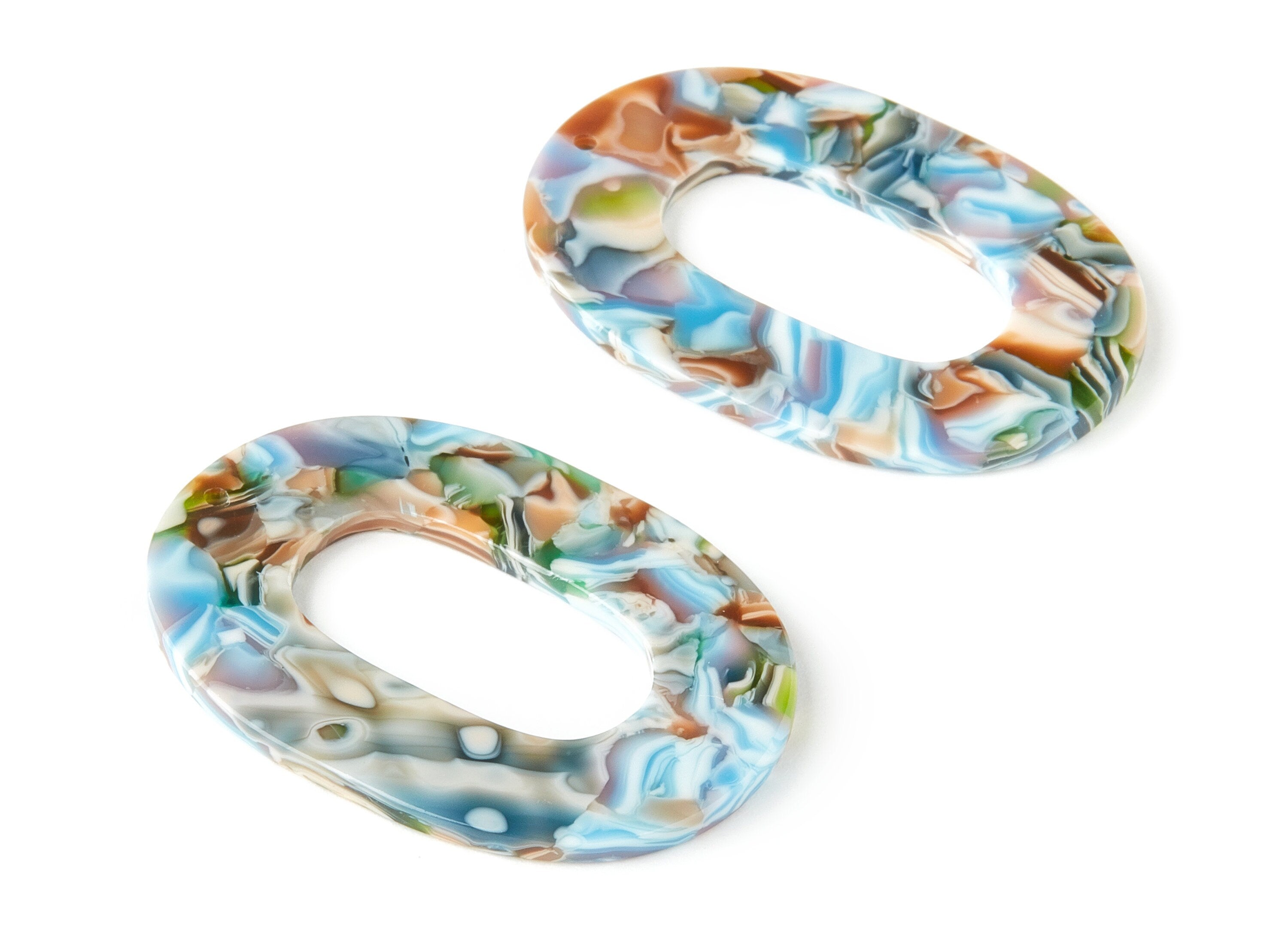 Acetate Oval Charms - Oval Earrings and Pendant - Earring Findings - Jewelry Supplies - Color Code: A240 - 46.74x34.38x2.58mm - AC1065-A240 - DOMEDBAZAAR