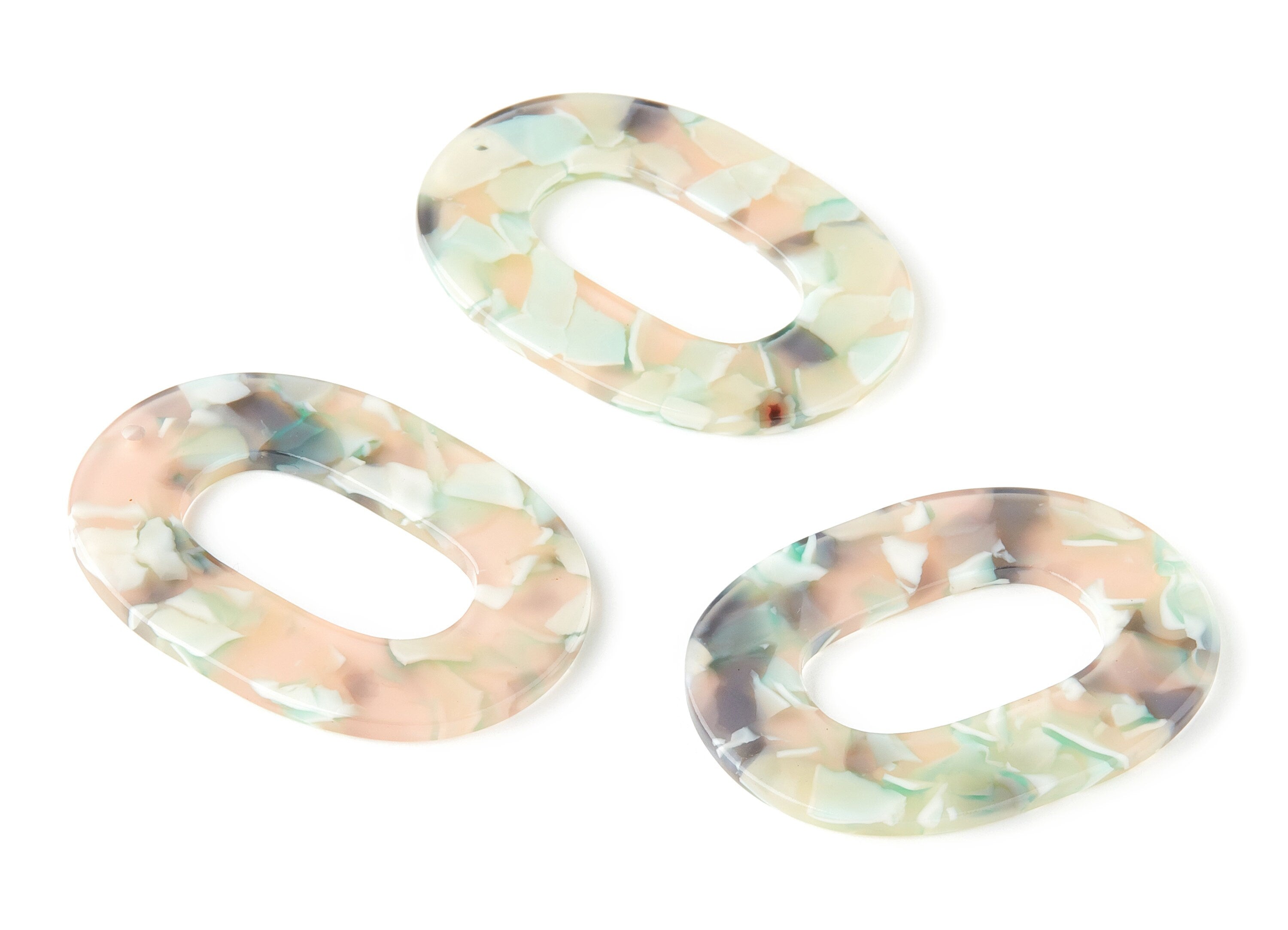 Acetate Oval Charms - Oval Earrings and Pendant - Earring Findings - Jewellery Supplies - Color Code: A265 - 46.74x34.38x2.6mm - AC1065-A265 - DOMEDBAZAAR