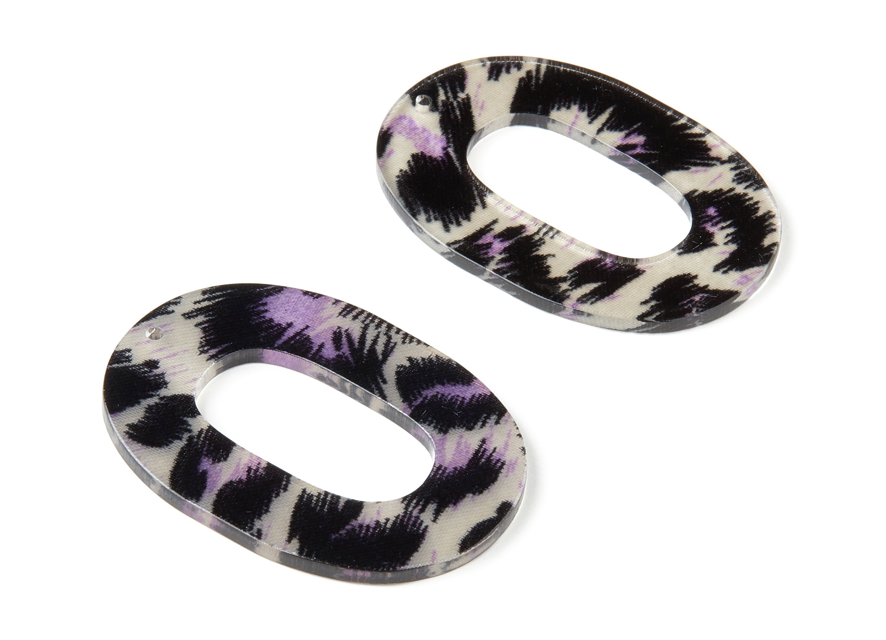 Acetate Oval Charms - Oval Earrings and Pendant - Earring Findings - Jewelry Supplies - Color Code: A296 - 46.74x34.38x2.58mm - AC1065-A296 - DOMEDBAZAAR