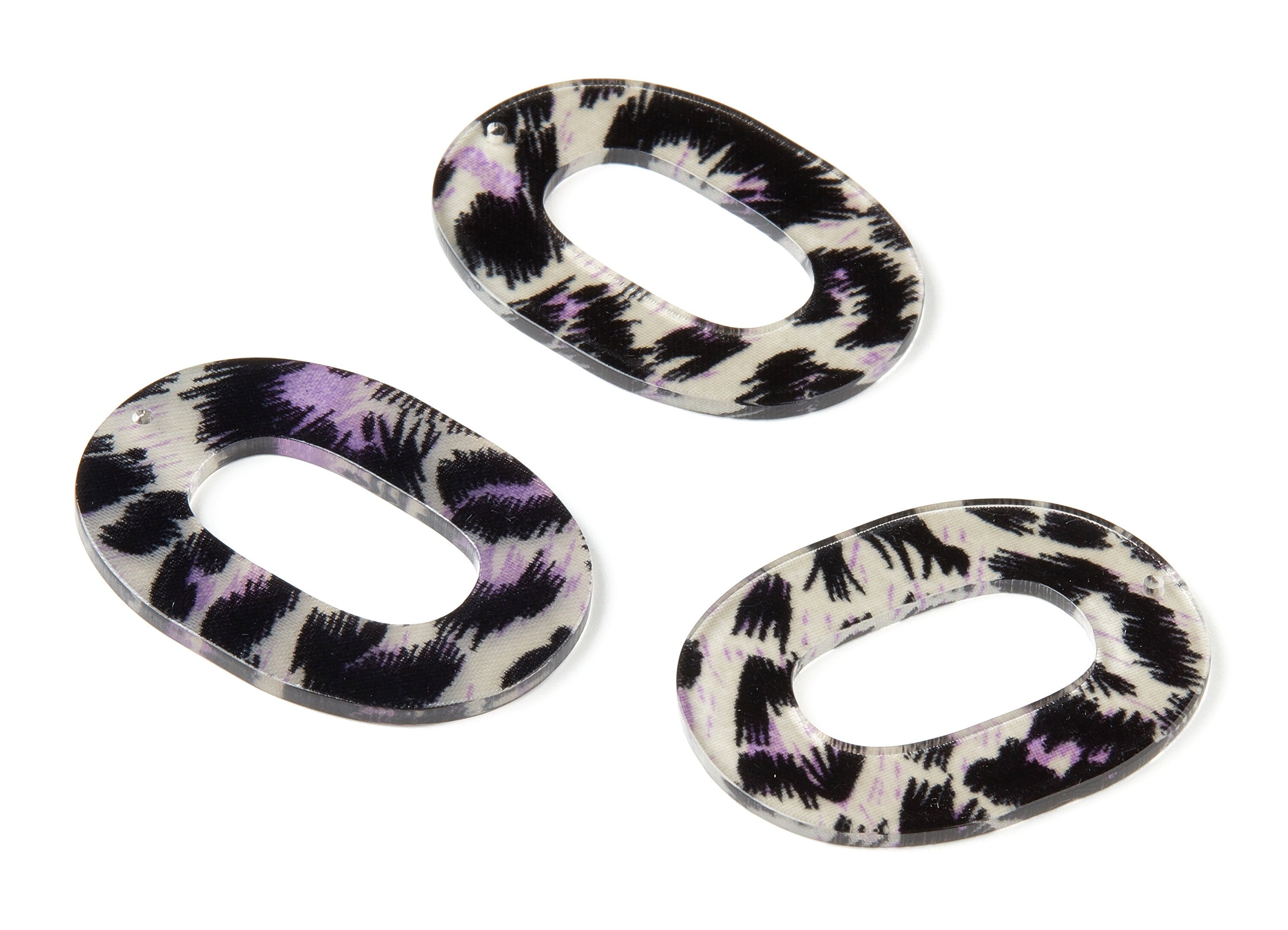 Acetate Oval Charms - Oval Earrings and Pendant - Earring Findings - Jewelry Supplies - Color Code: A296 - 46.74x34.38x2.58mm - AC1065-A296 - DOMEDBAZAAR