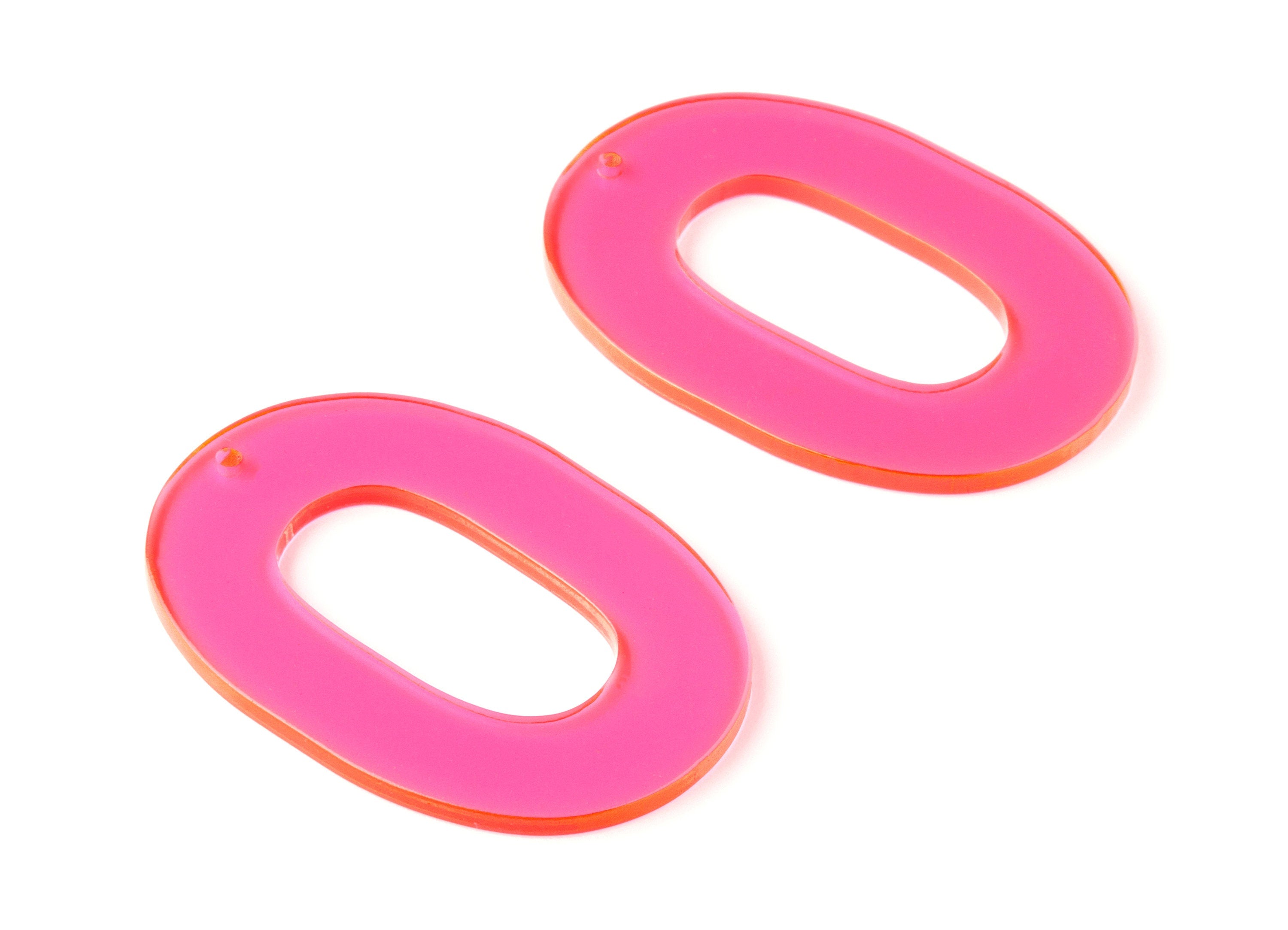 Acrylic Oval Charms - Oval Earrings and Pendant - Earring Findings - Jewelry Supplys - Color Code:A295 - 46.74x34.38x2.58mm - AC1065-A295 - DOMEDBAZAAR