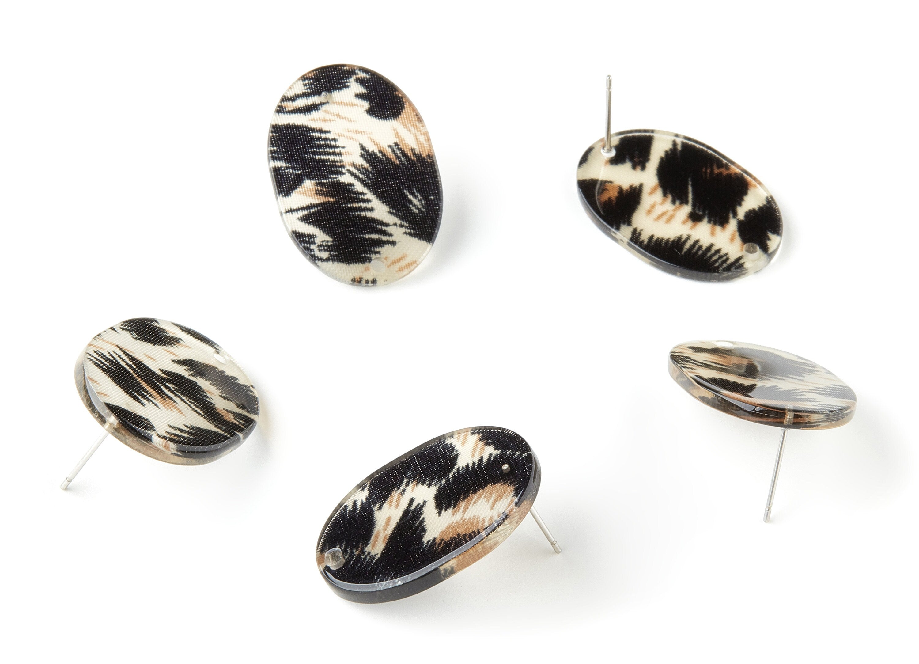 Acetate Oval Earring Stud - Oval Earring Post and Stud - Earring Findings - Color Code: A266 - 26.49x19.2x2.45mm - AC1002-A266 - DOMEDBAZAAR