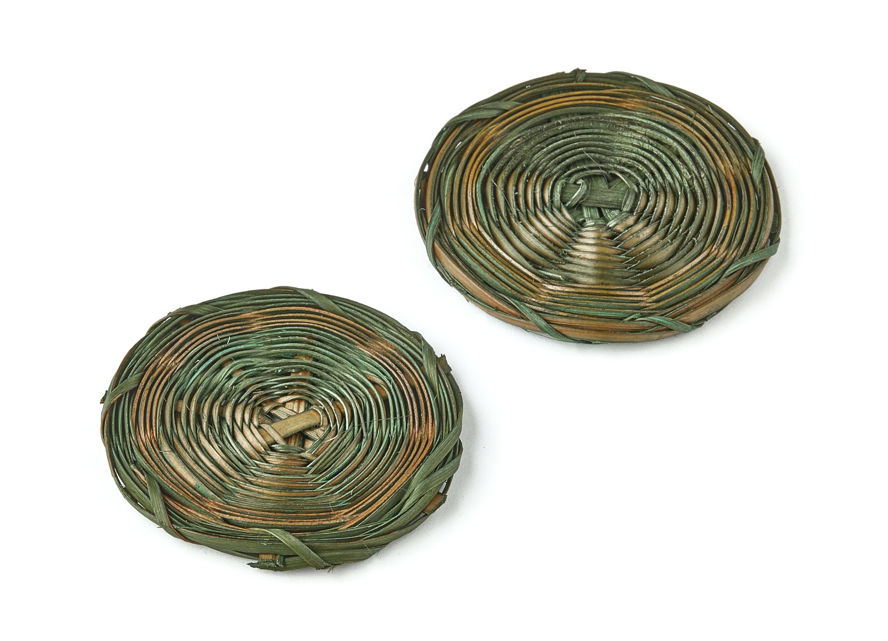 Handwoven Rattan Round Charms - Round Rattan Earrings and Pendant - Wooden Straw Earrings - Jewelry Handmade - 41.18x41.18x2.92mm - RT1211 - DOMEDBAZAAR