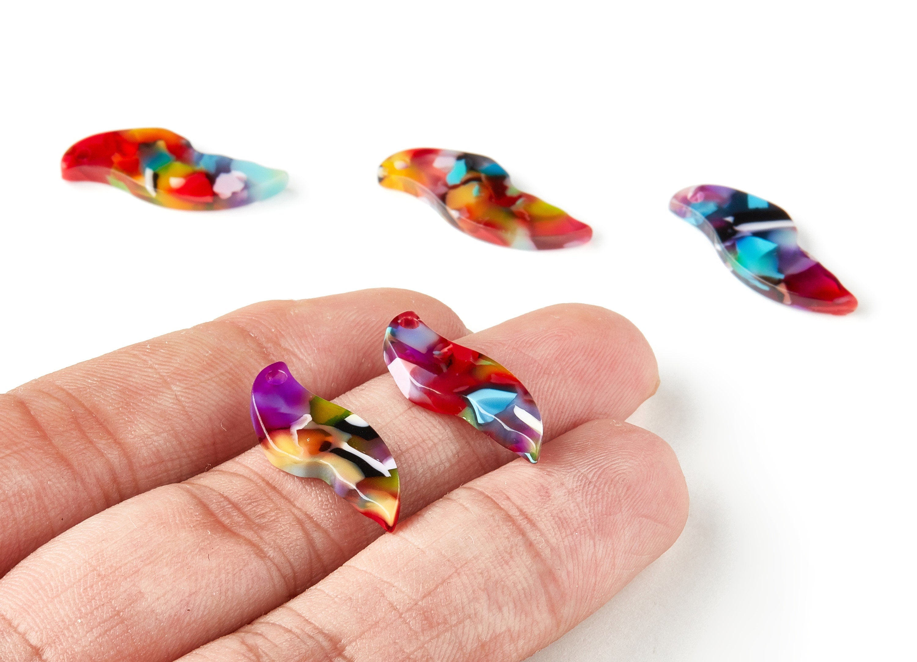 Acetate Geometric Charms - Geometric Earrings and Pendant - Earring Findings - Color Code: A21 - 23.65x9.14x2.6mm - AC1677-A21 - DOMEDBAZAAR