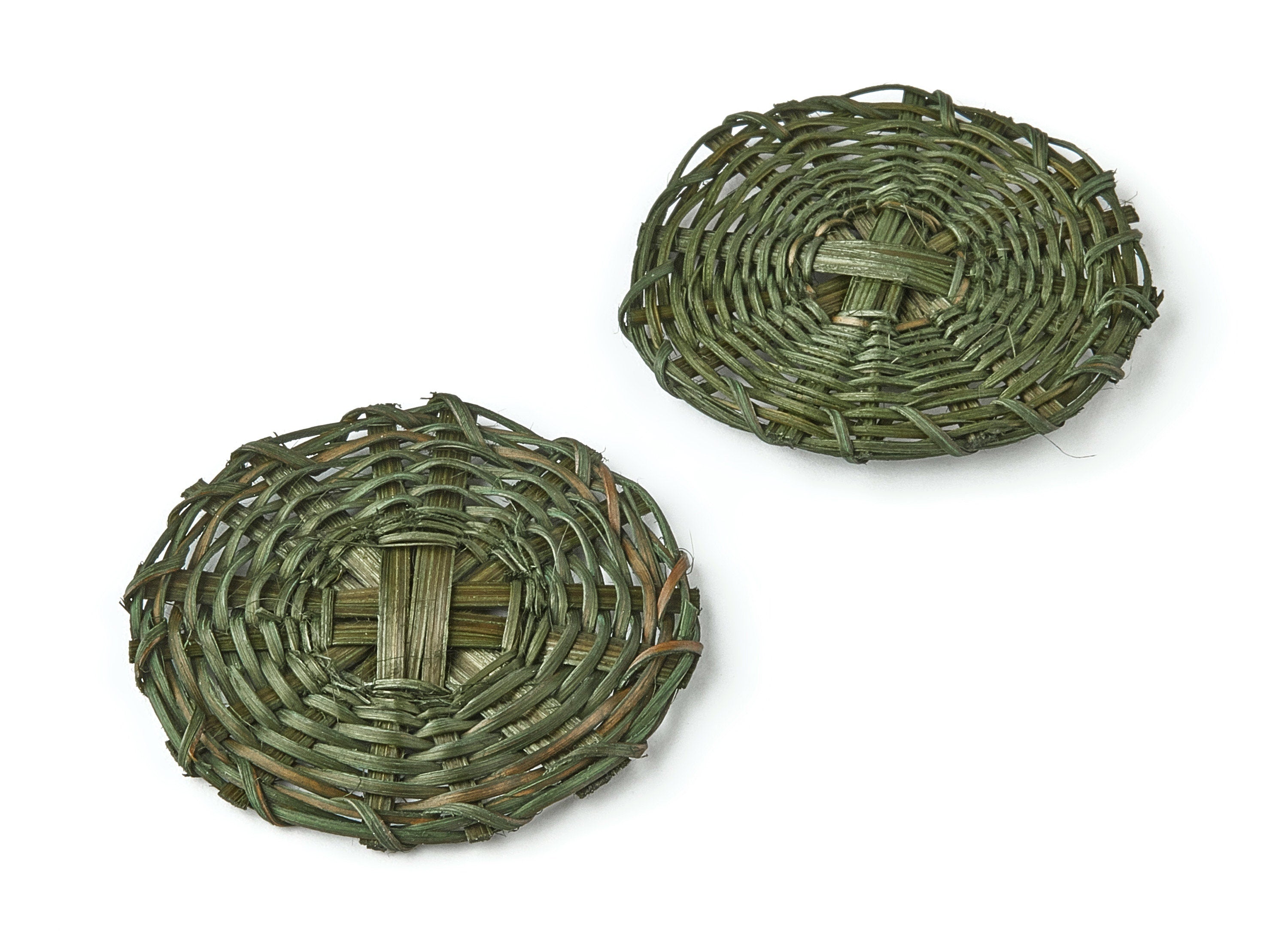 Handwoven Rattan Round Charms - Round Rattan Earrings and Pendant - Wooden Straw Earrings - Jewelry Handmade - 43.21x43.21x1.91mm - RT1217 - DOMEDBAZAAR
