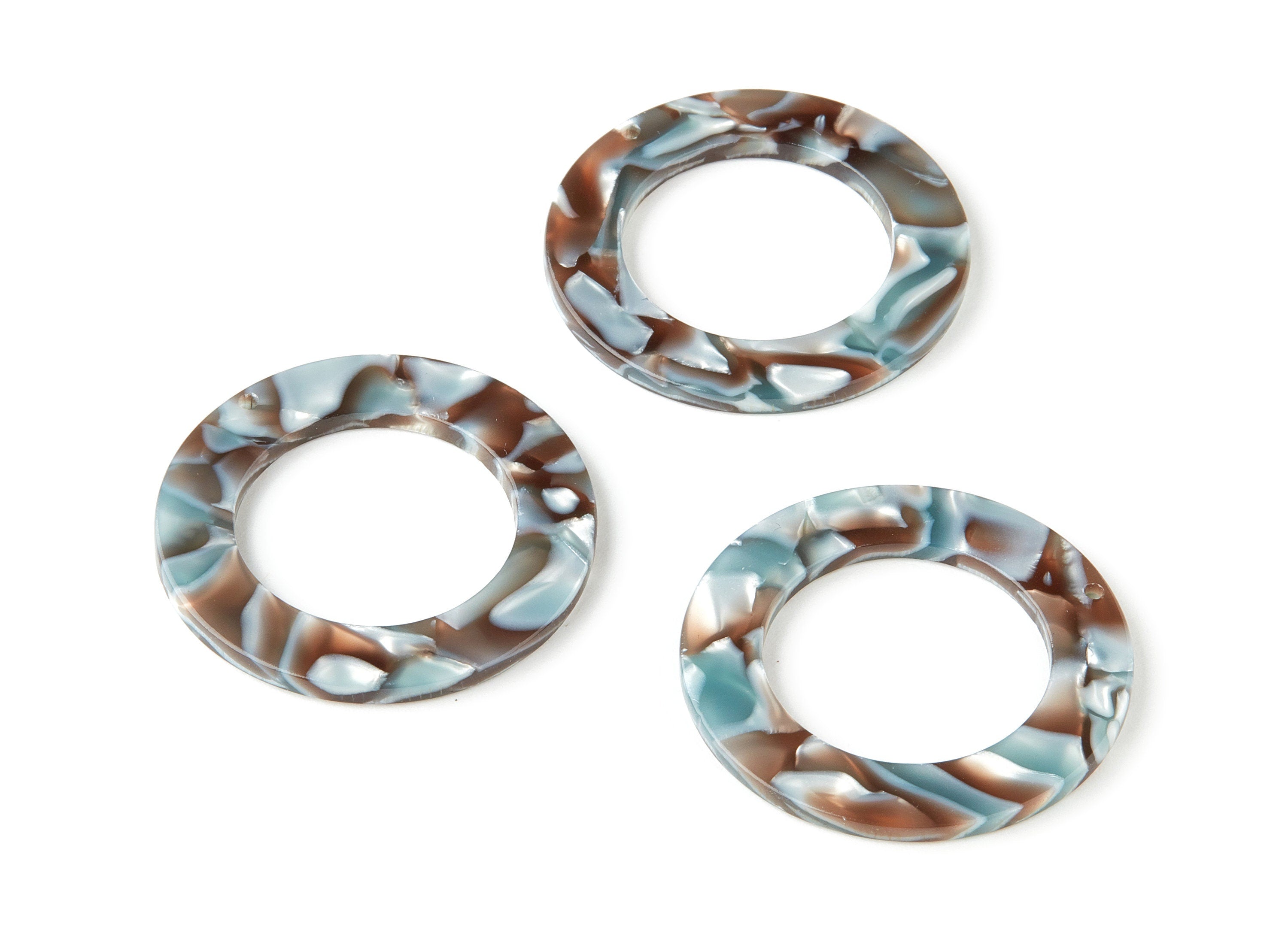 Acetate Circle Charms - Round Earrings and Pendant - Earring Findings - 1 Hole - Color Code: A22 - 33.7x33.7x2.4mm - AC1676-A22 - DOMEDBAZAAR