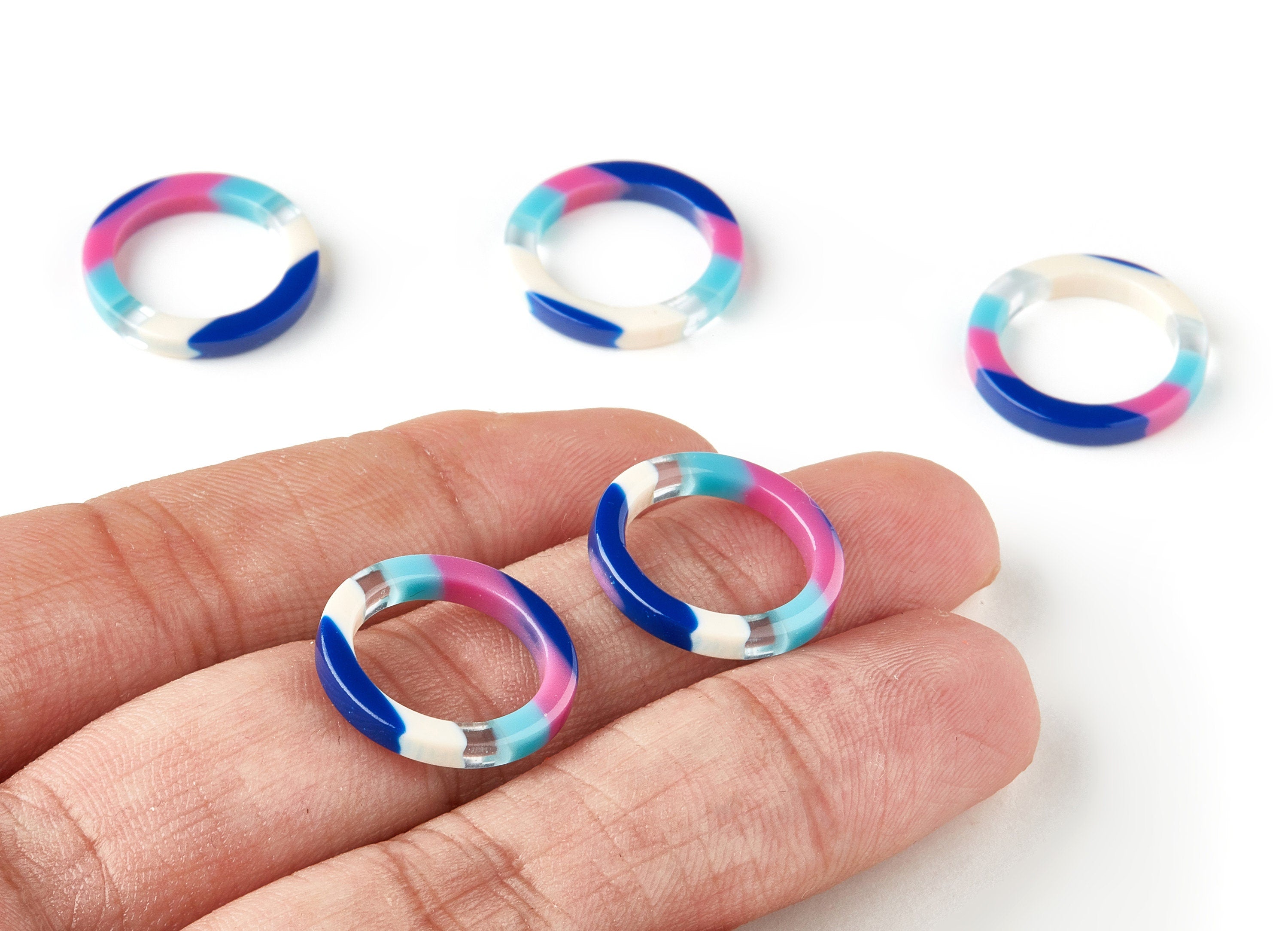 Acetate Circle Charms - Circle Earrings and Pendant - Earring Findings - Color Code: A109 - 19.1x19.1x2.75mm - AC1196-A109 - DOMEDBAZAAR