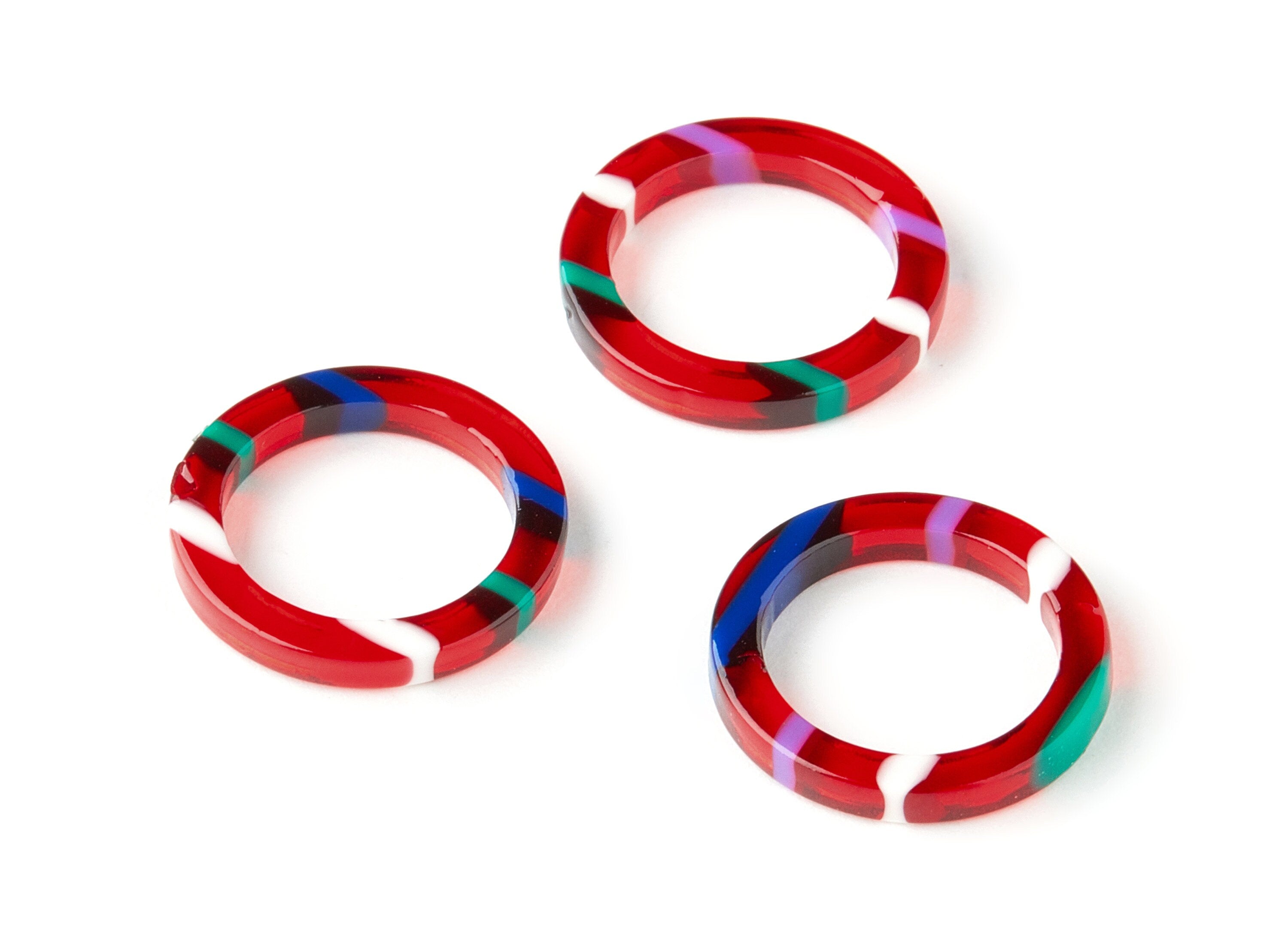 Acetate Hoop Earring Charms - Acrylic Circle Pendant - Earring Findings - Jewelry Supplies - Color Code: A112 - 19x19.1x2.75mm - AC1196-A112 - DOMEDBAZAAR