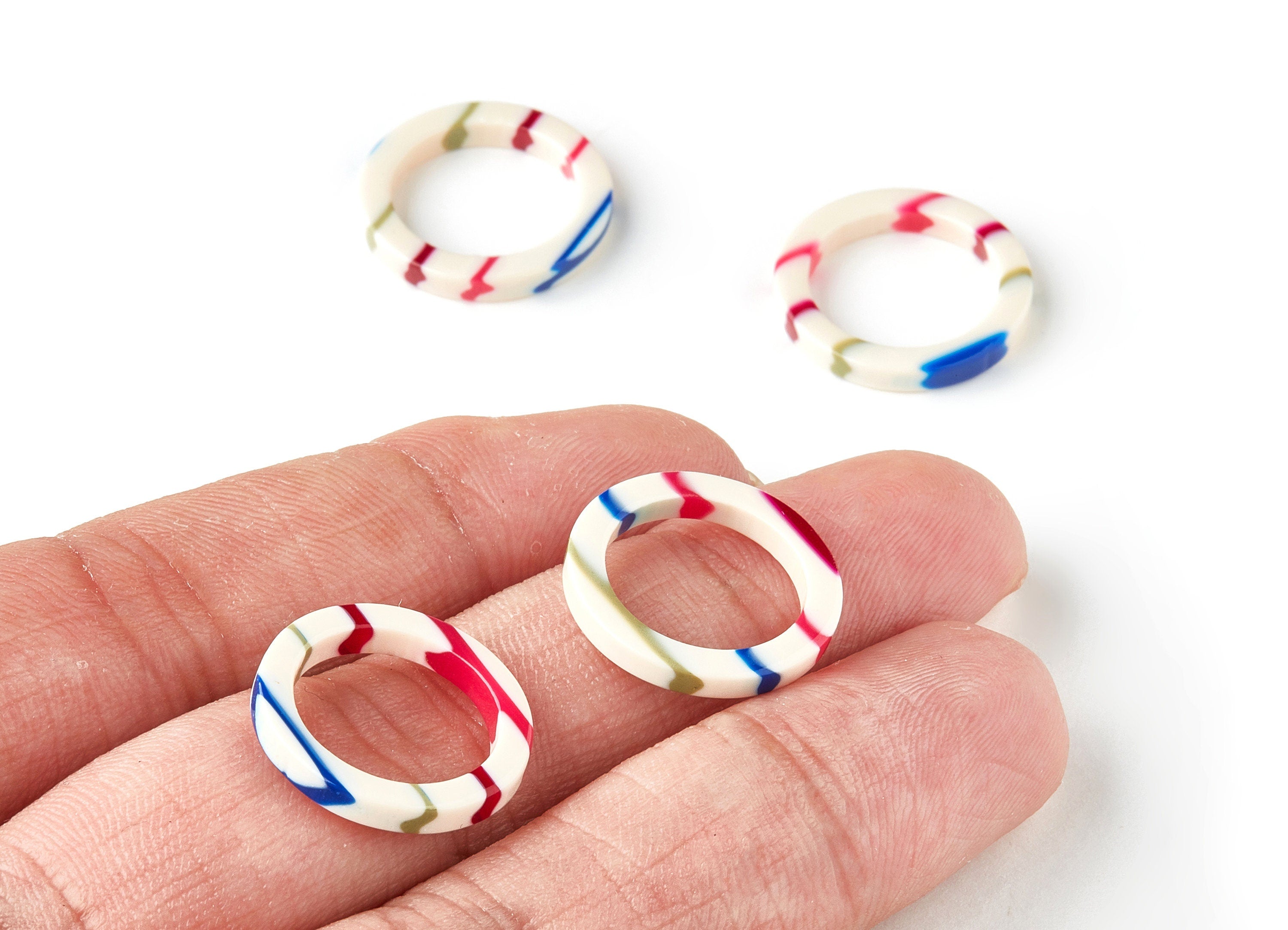 Acetate Circle Charms - Circle Earrings and Pendant - Earring Findings - Color Code: A138 - 19.1x19.1x2.75mm - AC1196-A138 - DOMEDBAZAAR