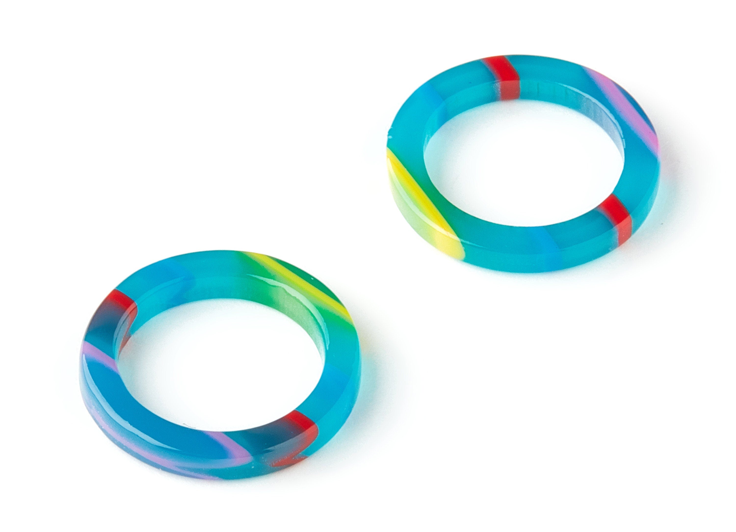 Acetate Hoop Charms - Circle Earrings and Pendant - Earring Findings - Jewelry Supplies - Color Code: A139 - 19.1x19.1x2.75mm - AC1196-A139 - DOMEDBAZAAR