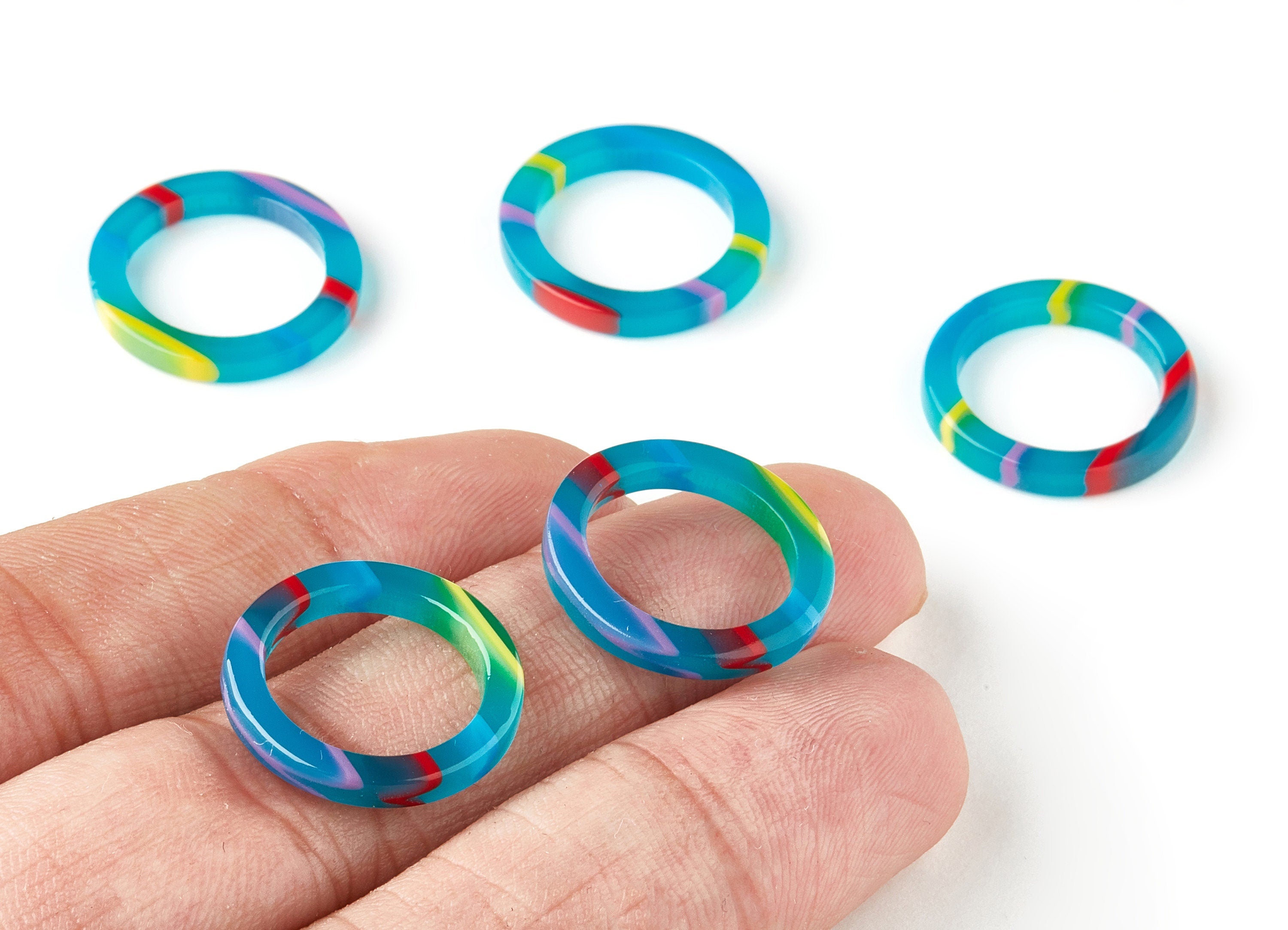Acetate Hoop Charms - Circle Earrings and Pendant - Earring Findings - Jewelry Supplies - Color Code: A139 - 19.1x19.1x2.75mm - AC1196-A139 - DOMEDBAZAAR