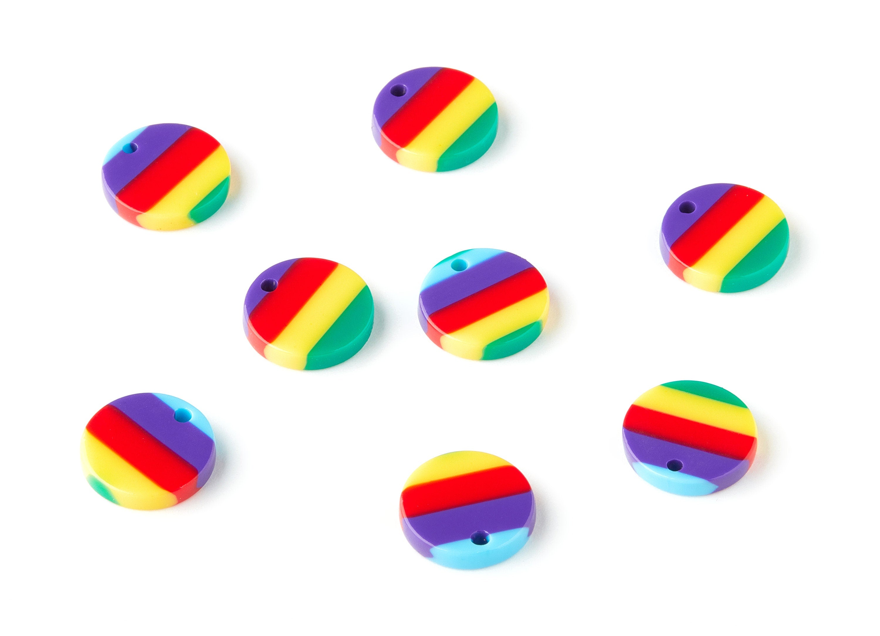 Acetate Coin Charms - Round Earrings and Pendant - Earring Findings - Jewelry Supplys - Color Code: A115 - 13.42x13.42x2.68mm - AC1287-A115 - DOMEDBAZAAR