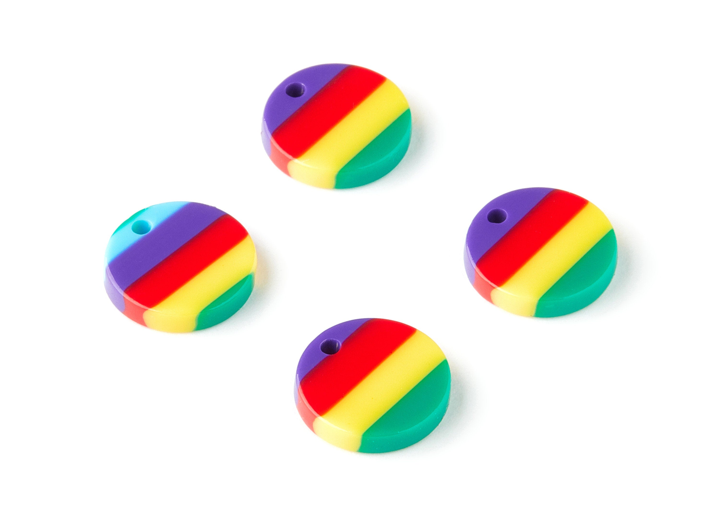 Acetate Coin Charms - Round Earrings and Pendant - Earring Findings - Jewelry Supplys - Color Code: A115 - 13.42x13.42x2.68mm - AC1287-A115 - DOMEDBAZAAR