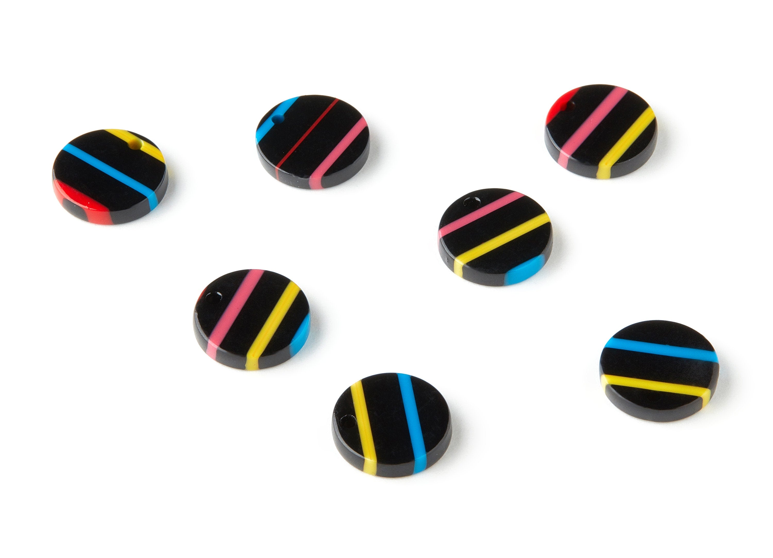 Acetate Coin Charms - Round Earrings and Pendant - Earring Findings - Jewelry Supplys - Color Code: A141 - 13.42x13.42x2.68mm - AC1287-A141 - DOMEDBAZAAR