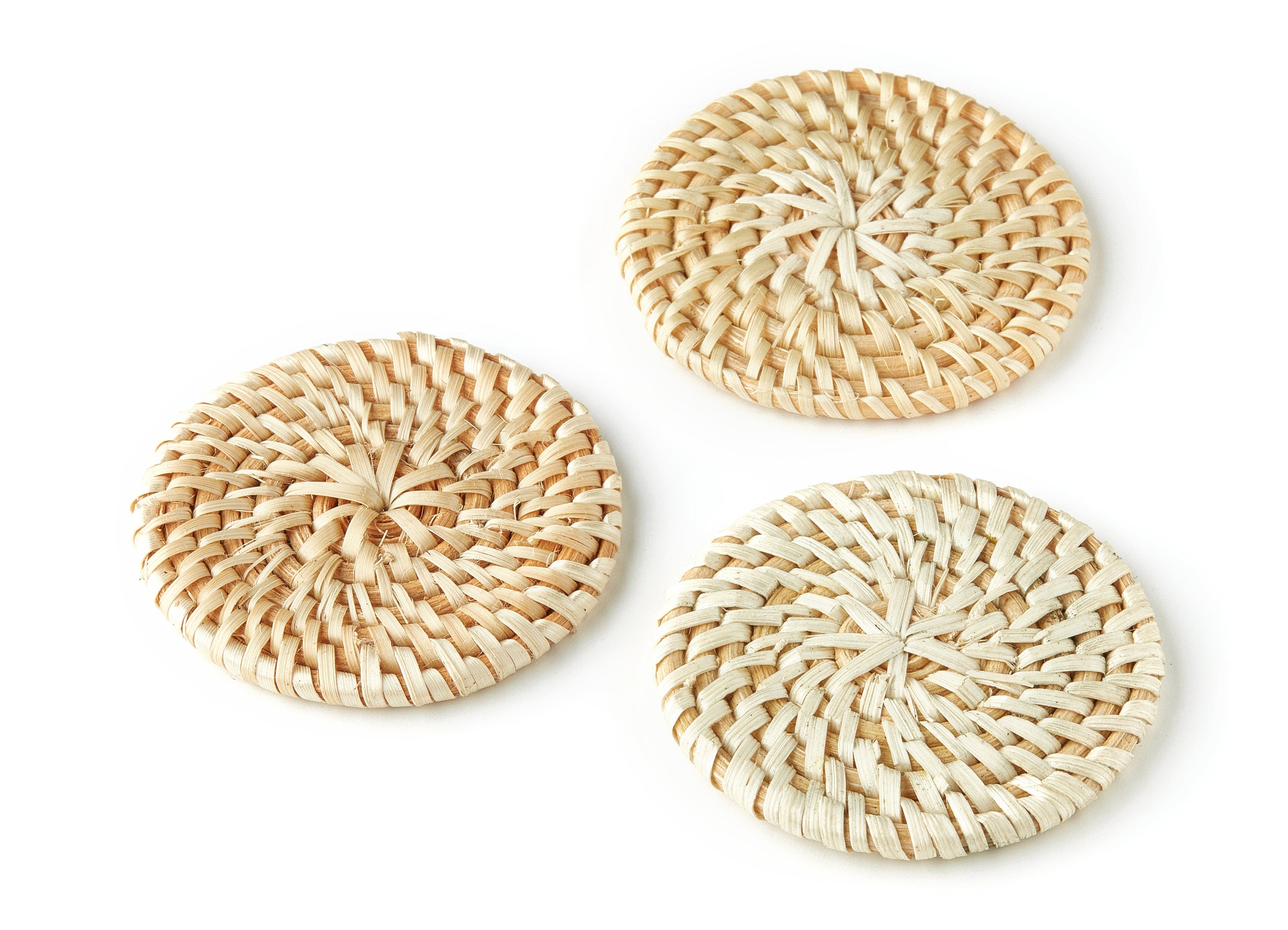 Handwoven Rattan Round Charms - Round Rattan Earrings and Pendant - Wooden Straw Earrings - Jewelry Handmade - 61.79x61.79x5.2mm - RT1246 - DOMEDBAZAAR