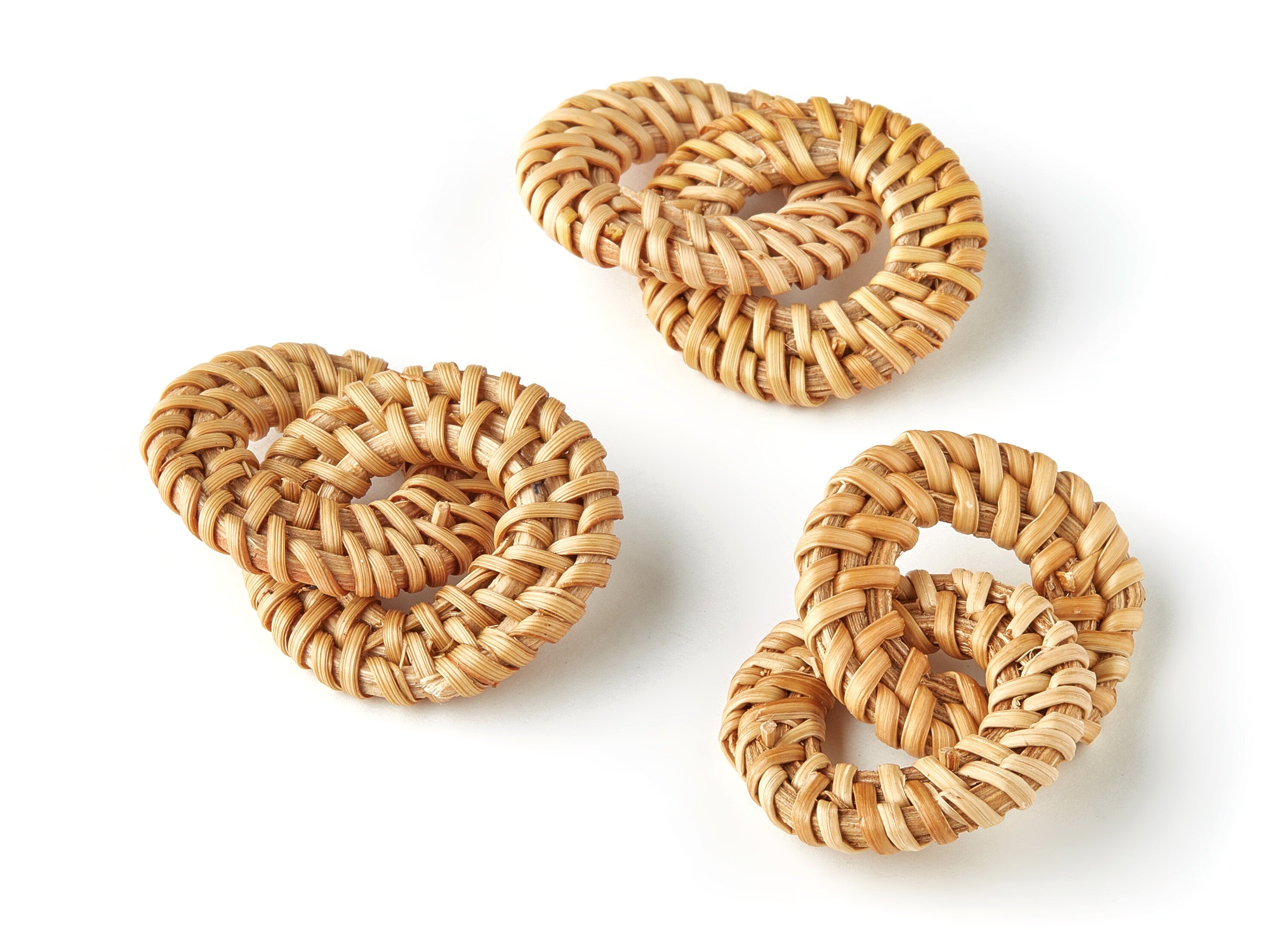 Handwoven Circle Rattan Charms - Circle Rattan Earrings and Pendant - Wooden Straw Earrings - Jewelry Handmade - 41.09x31.85x4.26mm - RT1235 - DOMEDBAZAAR