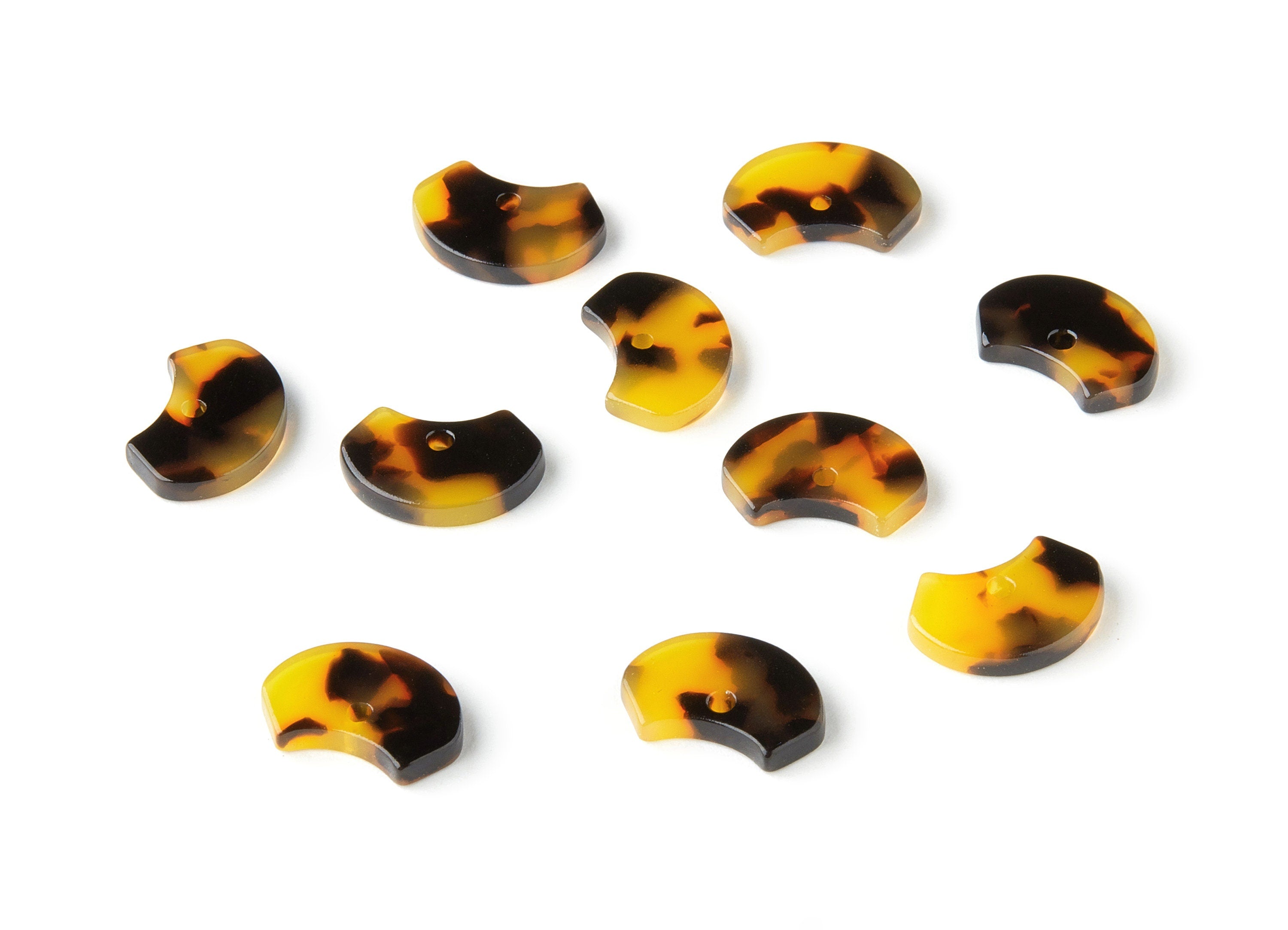 Acetate Geometric Charms - Tortoise Shell Earrings - Geometric Earrings and Pendant - Color Code: A01 - 16x11x2.5mm - AC1673-A01 - DOMEDBAZAAR
