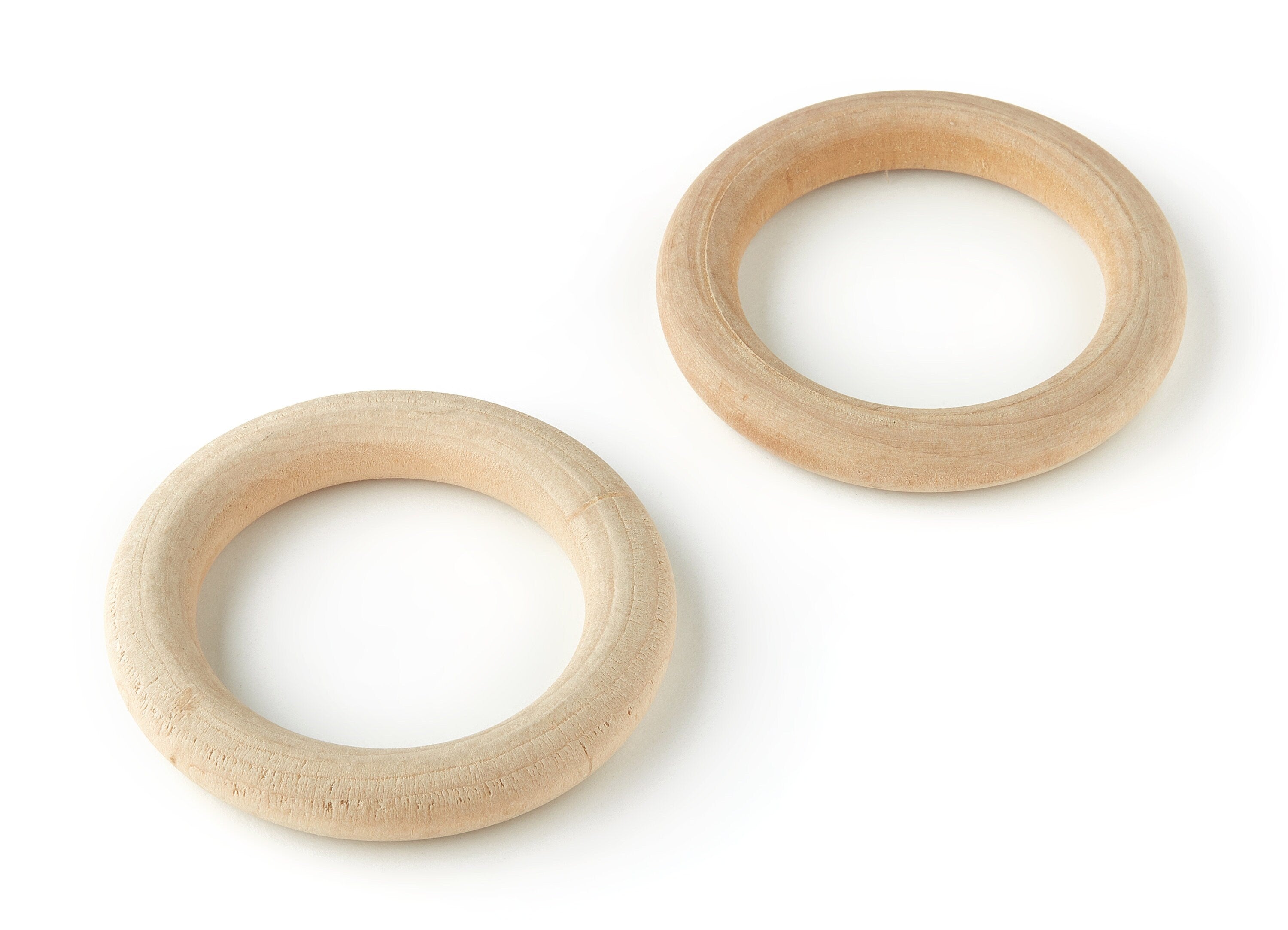 Round Unfinished Natural Wood - Ring Circle Wood Ring -  Natural Wood Findings - 58x58x9.8mm - BB1067 - DOMEDBAZAAR