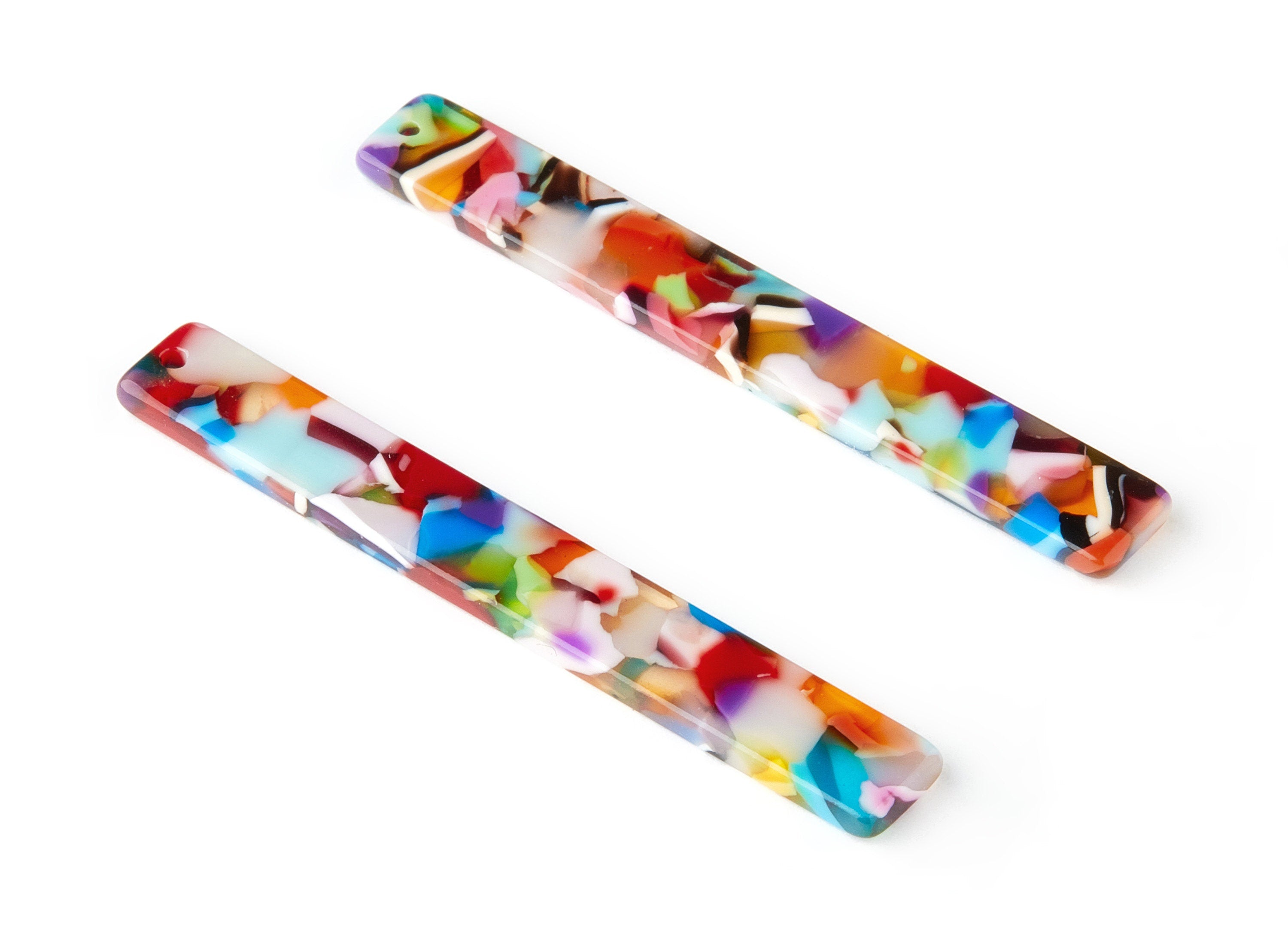 Acetate Stick Charms - Bar Earrings and Pendant - Earring Findings   - Color Code: A21 - 59.6x7.8x2.6mm - AC1049-A21 - DOMEDBAZAAR