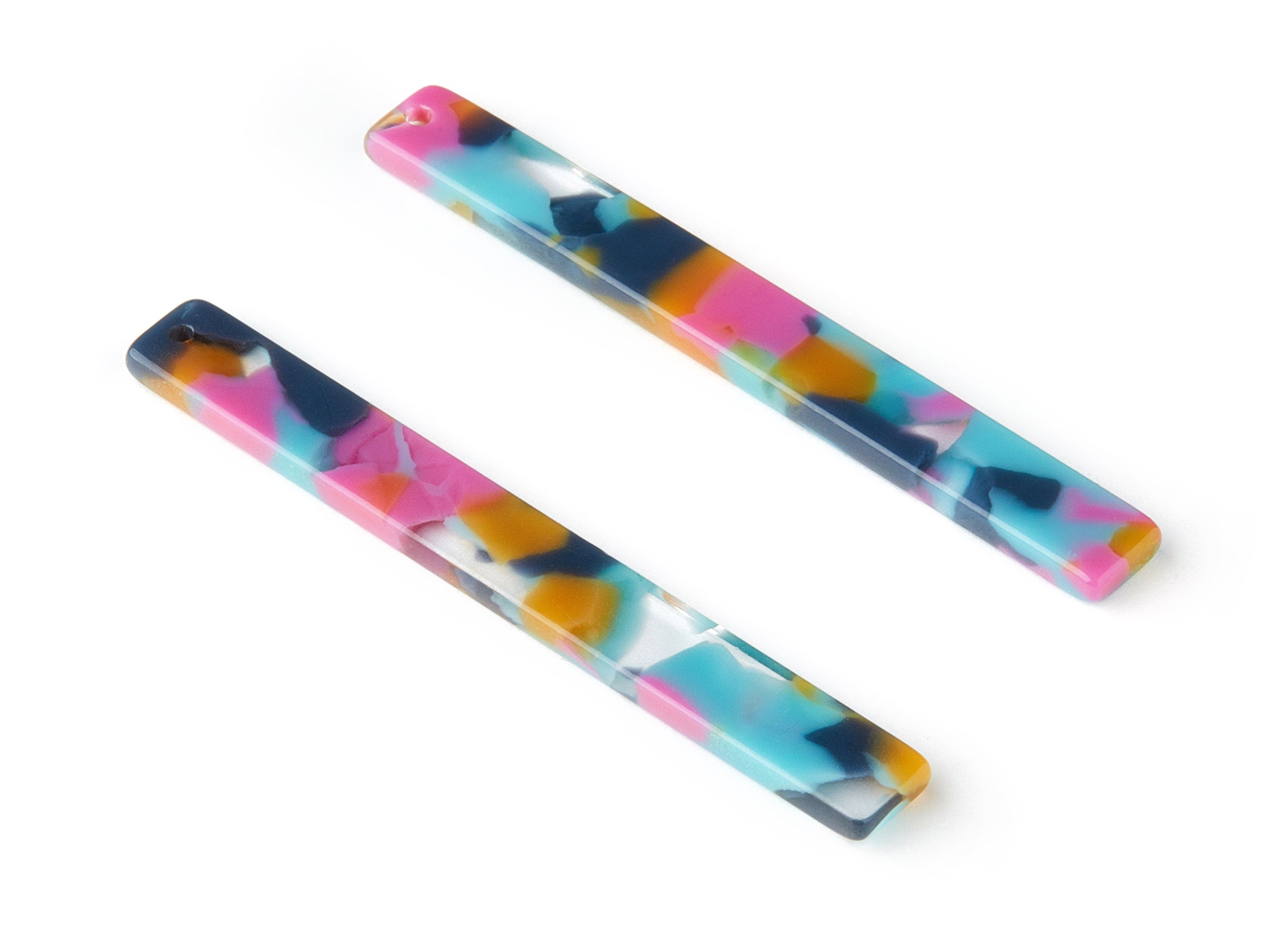 Acetate Stick Charms - Bar Earrings and Pendant - Earring Findings   - Color Code: A258 - 58.8x6.9x2.4mm - AC1049-A258 - DOMEDBAZAAR