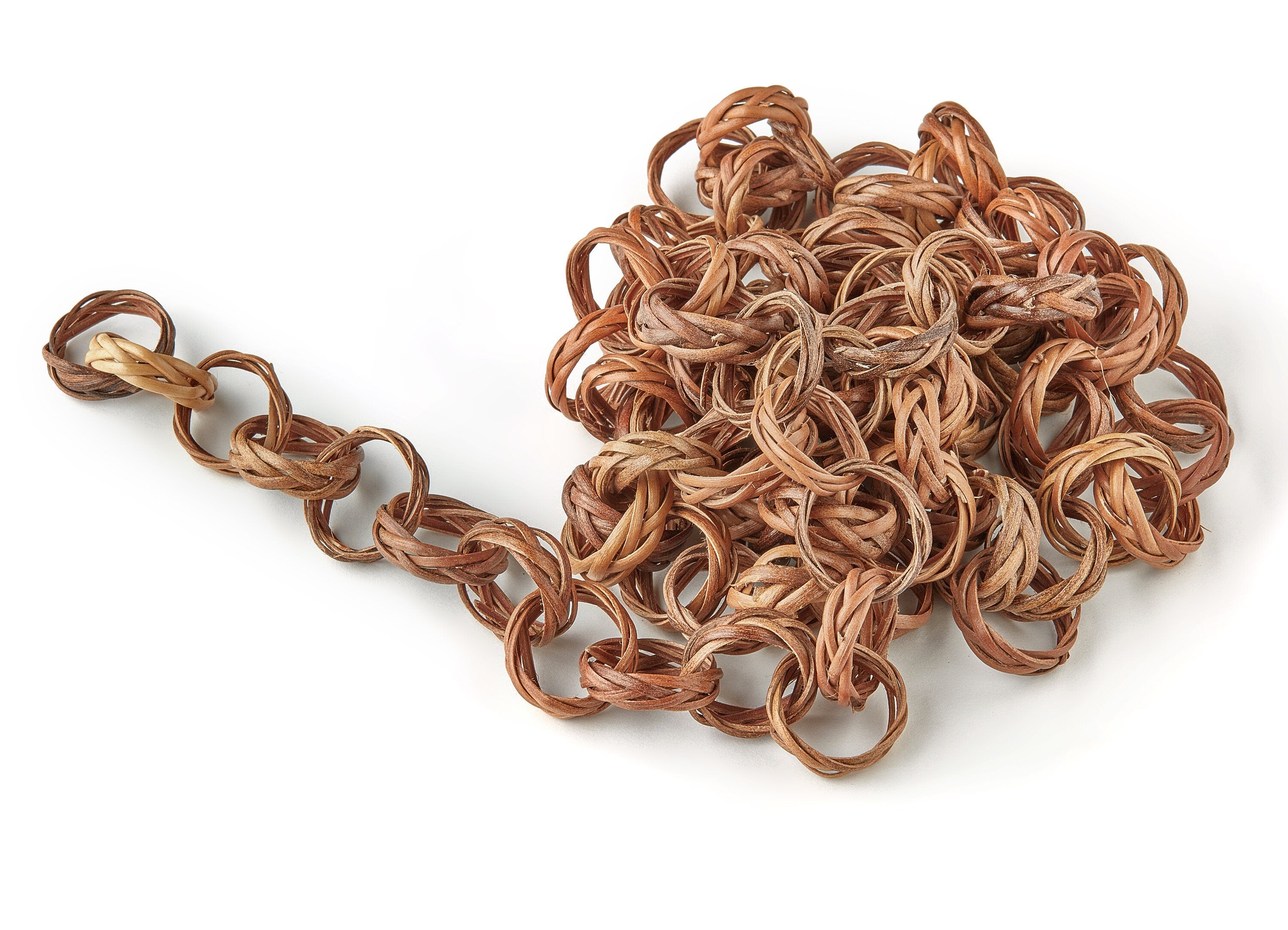 Rattan Rolo Chain - Woven Chain - Handwoven Rattan Chain - Round Rolo Chain - Jewelry Handmade - 0.75&quot; x 0.75&quot; x 0.22&quot; - RT1227 - DOMEDBAZAAR