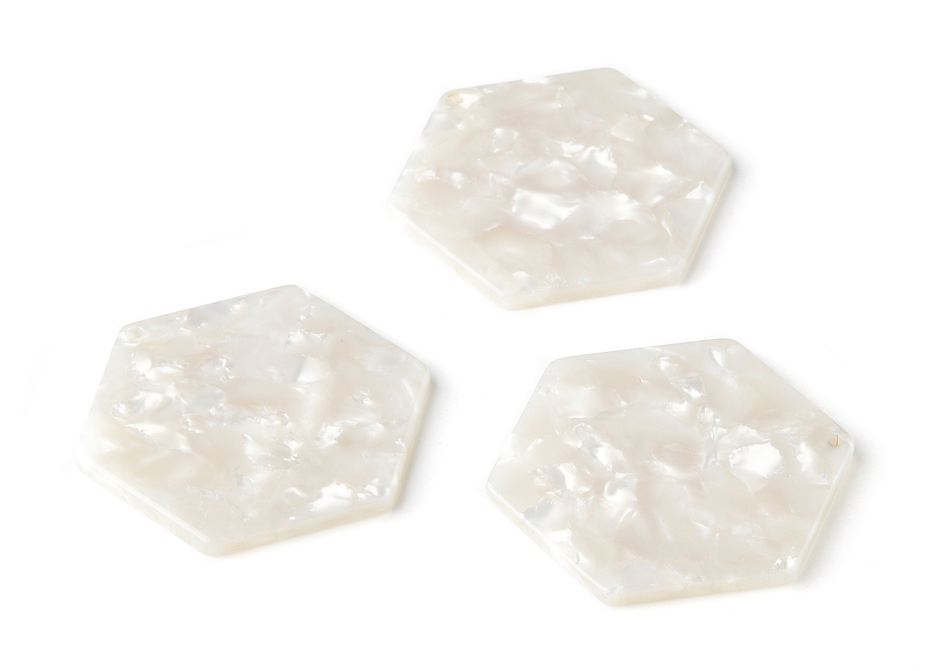 Acetate Hexagon Charms - THexagon Earrings and Pendant - Earring Findings - Jewelry Supplys - Color Code:A12 - 37.2x32.7x2.45mm - AC1535-A12 - DOMEDBAZAAR