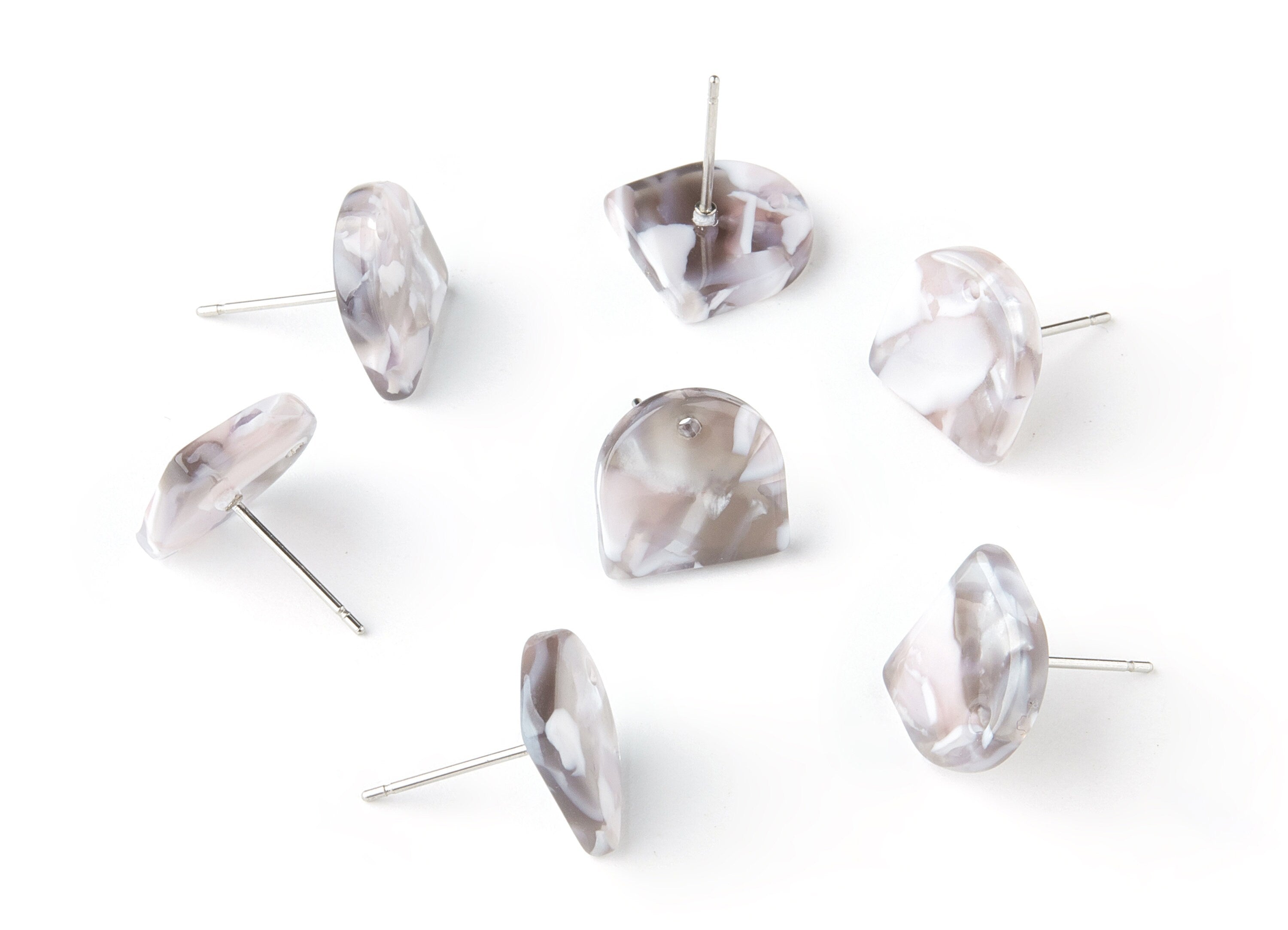 Acetate D Earring Post - D Earring Stud - Earring Post - Jewelry Supplies - Color Code: A157 - 11.7x11.5x2.5mm - AC1560-A157 - DOMEDBAZAAR