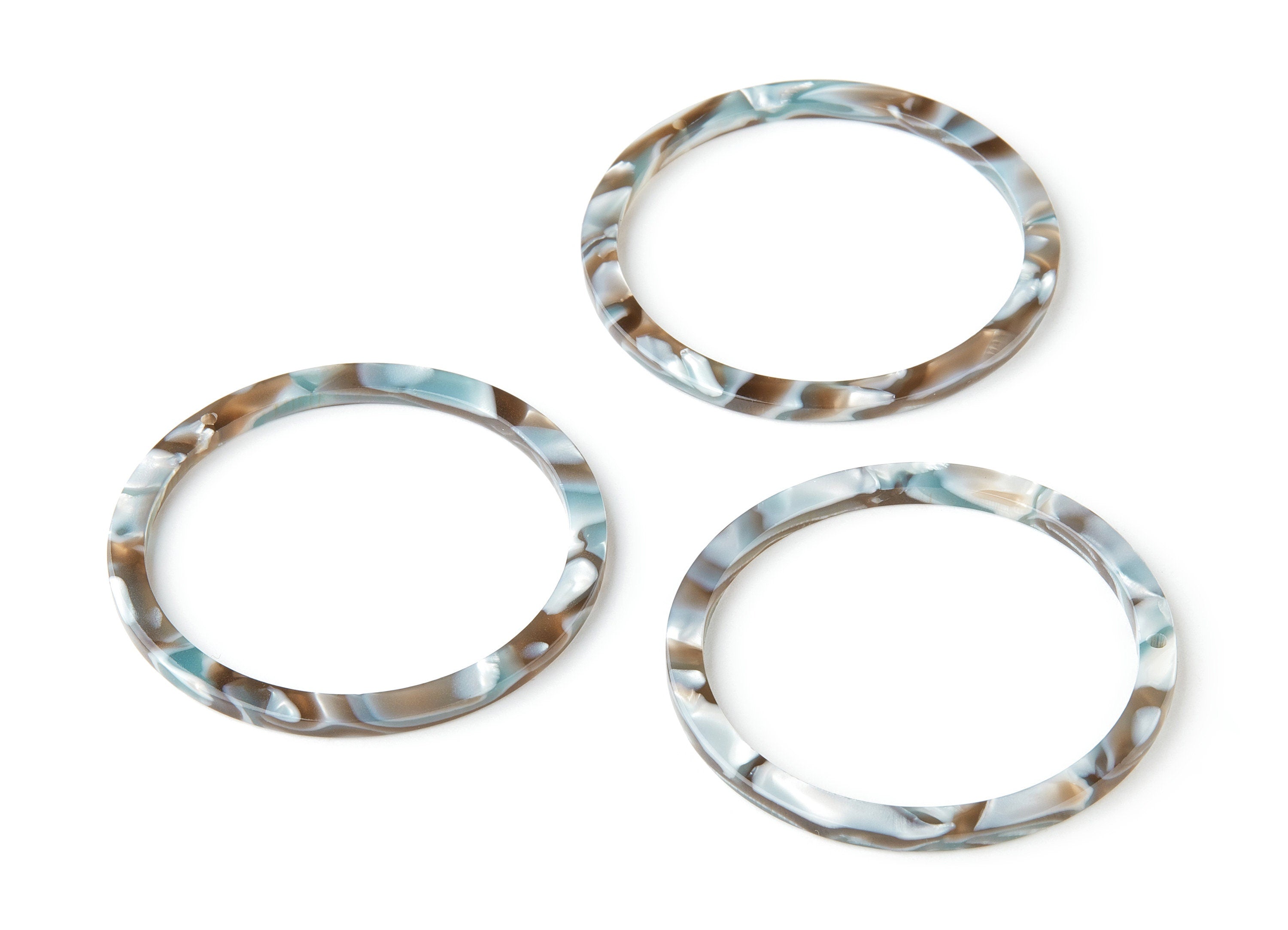 Acetate Hoop Earring Charms - Circle Shaped Pendant - Earring Findings - Jewelry Supplies - Color Code: A22 - 44.3x44.3x2.7mm - AC1126-A22 - DOMEDBAZAAR