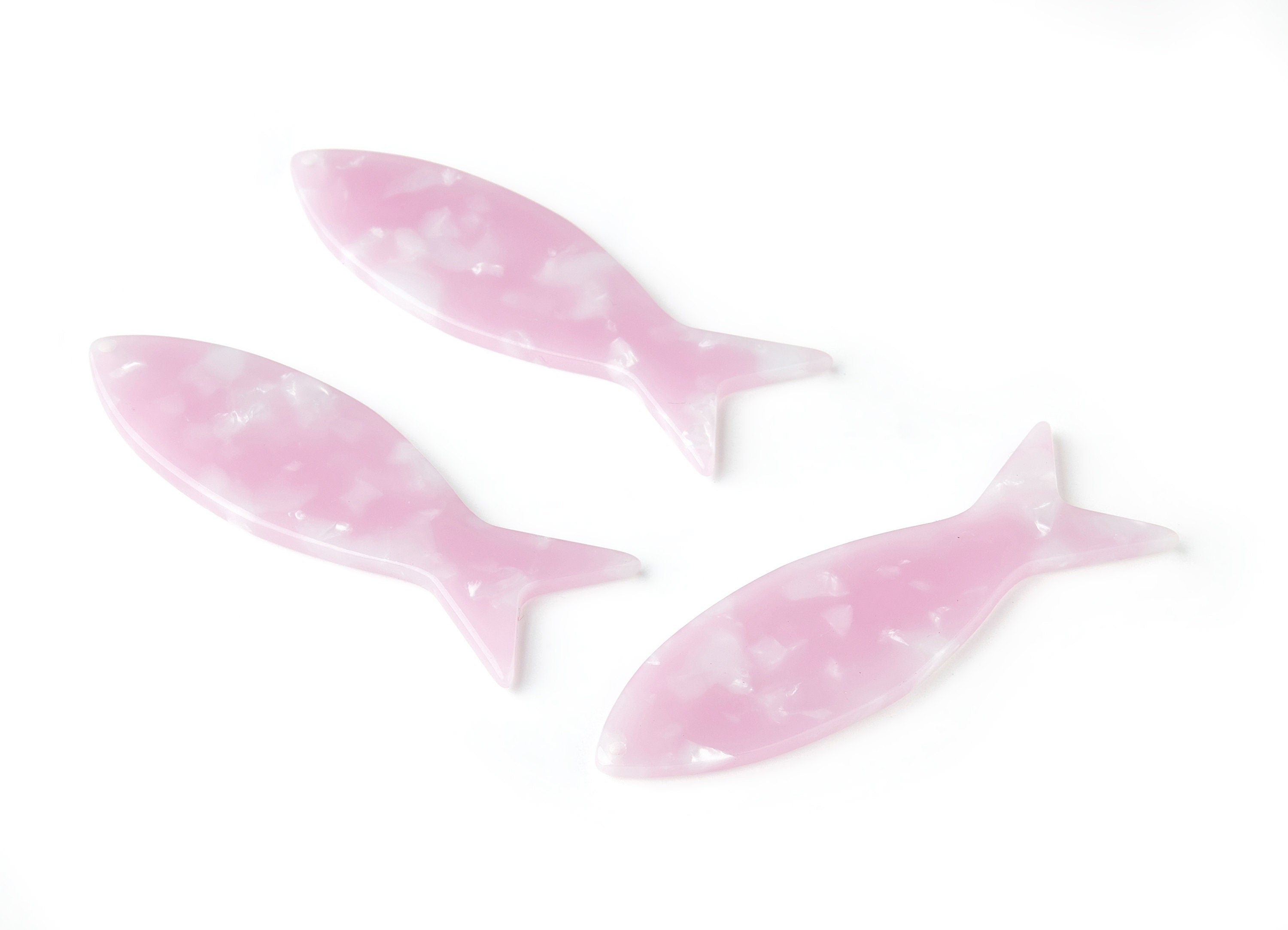 Acetate Fish Earring Charms - Fish Shaped Pendant - Earring Findings - Jewelry Supplies - Color Code: A244 - 64x21x2.3mm - AC1545-A244 - DOMEDBAZAAR