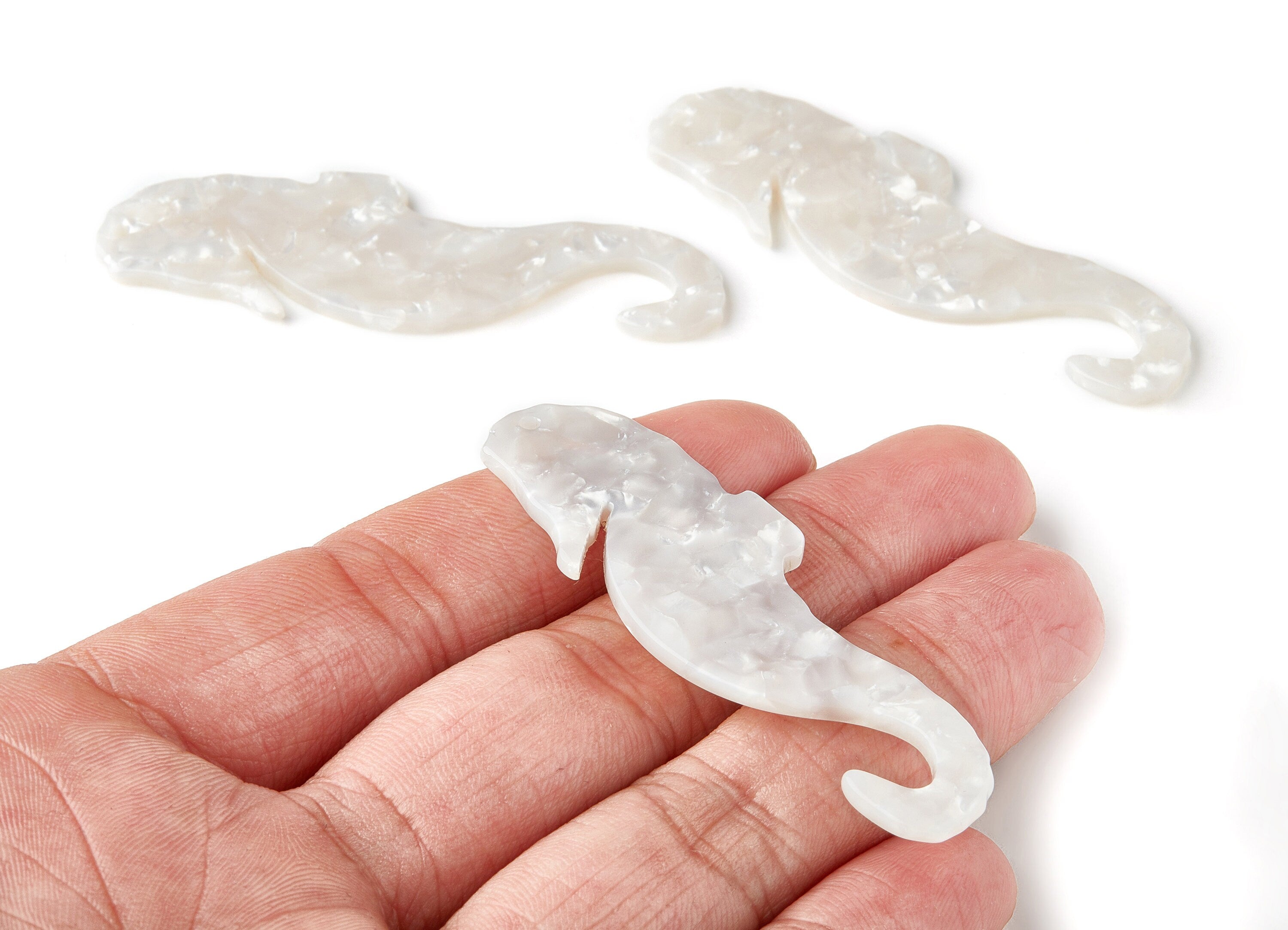 Acetate Hippocampus Earring Charms - Hippocampus pendant - Jewelry Supplies - Color Code: A12 - 63.9x20.7x2.4mm - AC1544-A12 - DOMEDBAZAAR