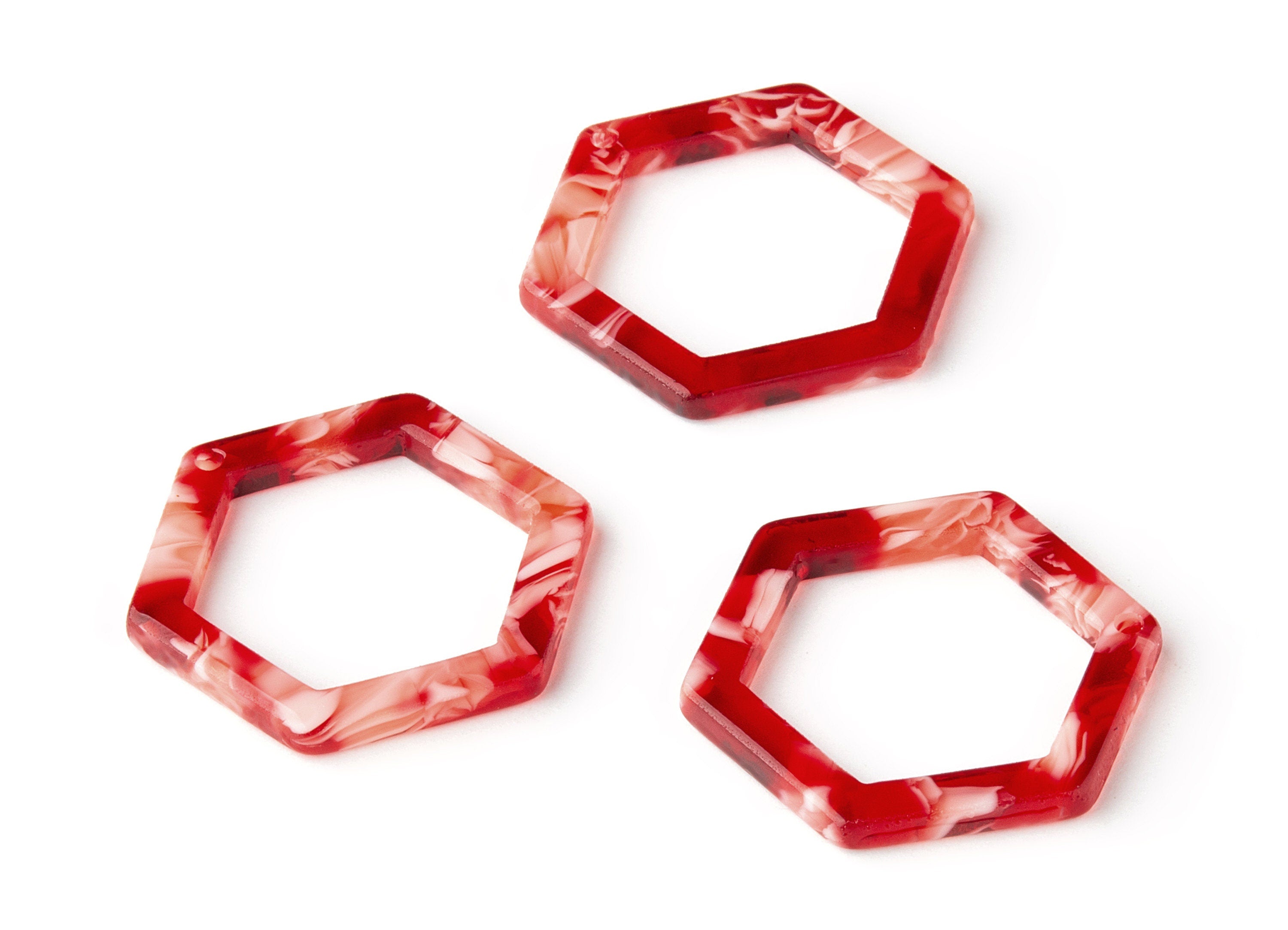 Acetate Hexagon Earring Charms - Hexagon Pendant - Earring Findings - Jewelry Supplies - Color Code:A143 - 28.88x25.3x2.91mm - AC1123-A143 - DOMEDBAZAAR