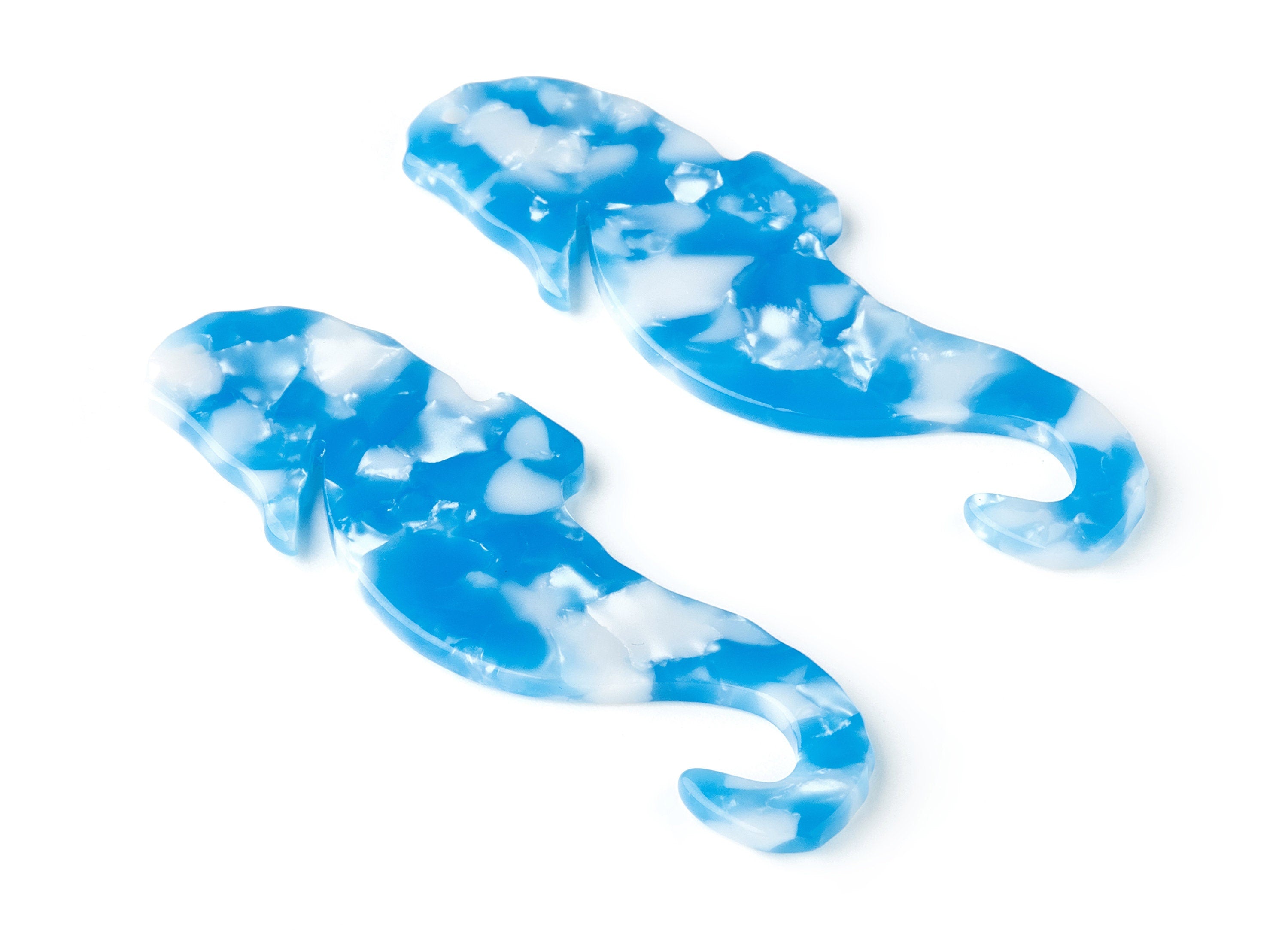 Acetate Hippocampus Charms - Hippocampus pendant - Earring Findings - Jewelry Supplies - Color Code: A245 - 63.9x20.7x2.4mm - AC1544-A245 - DOMEDBAZAAR