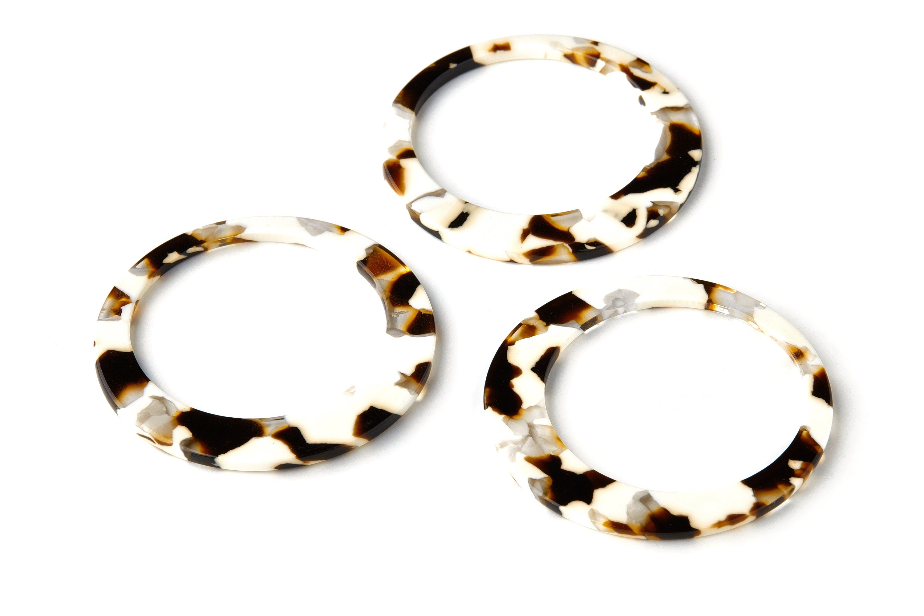 Acetate Hoop Earring Charms - Circle Pendant - Earring Findings - Jewelry Supplies - Color Code: A257 - 49.3x49.3x2.5mm - AC1548-A257 - DOMEDBAZAAR