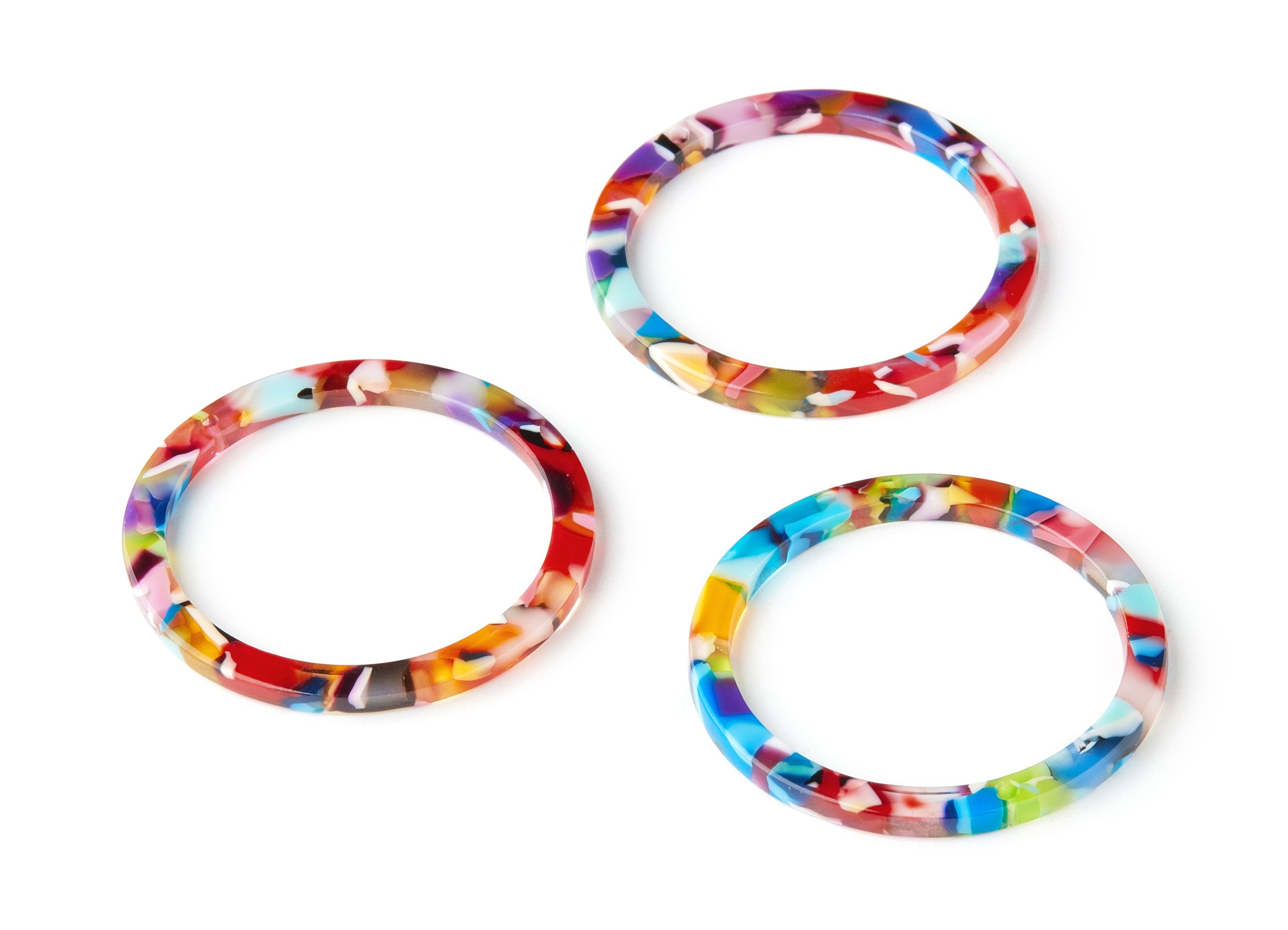 Acetate Circle Charms - Circle Earrings and Pendant - Earring Findings - Jewelry Supplies - Color Code:A21 - 36.5x36.5x2.6mm - AC1120-A21 - DOMEDBAZAAR