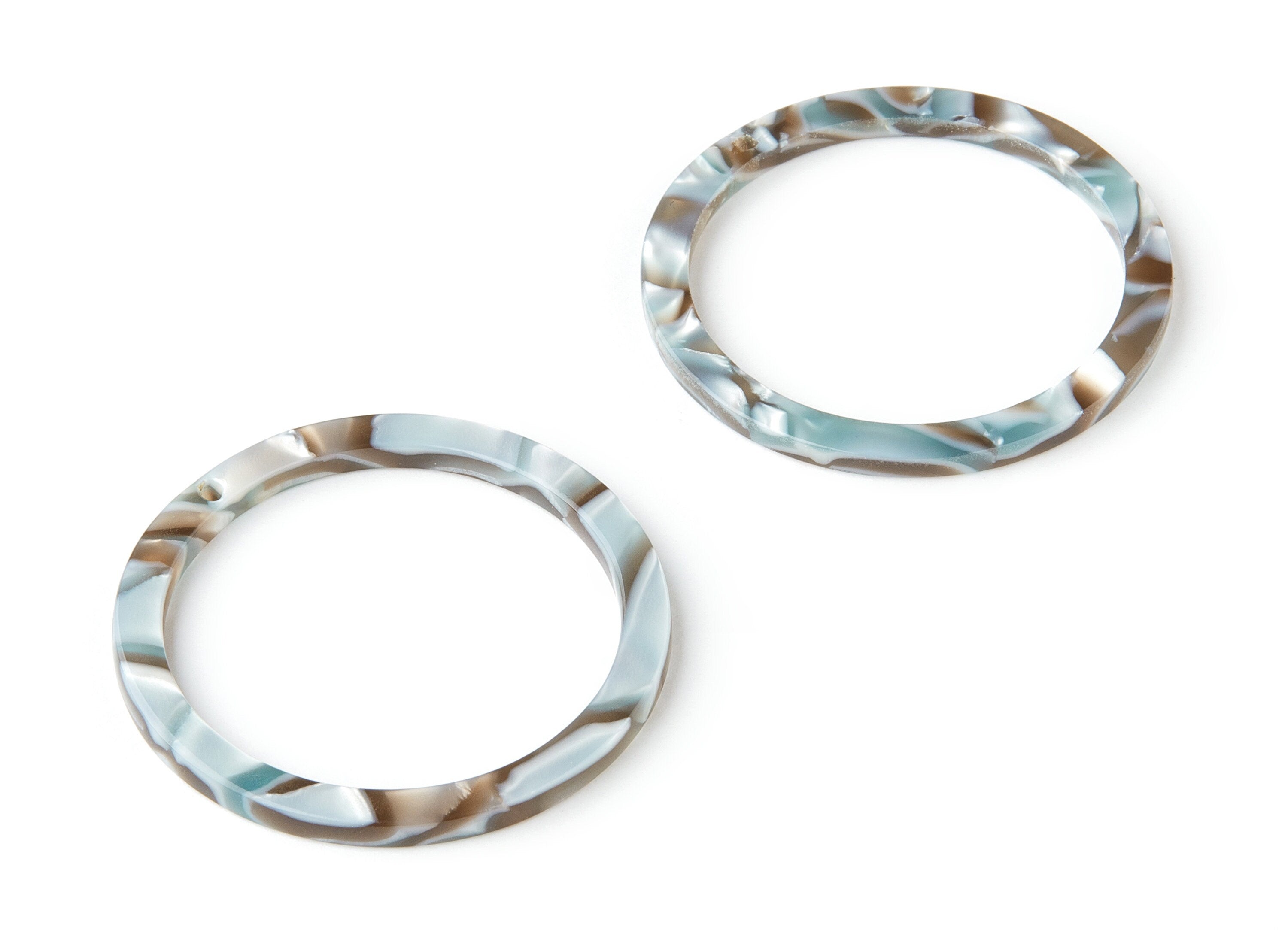 Acetate Hoop Earrings Charms - Circle Shaped Pendant - Earring Findings - Jewelry Supplies - Color Code:A22 - 36.5x36.5x2.6mm - AC1120-A22 - DOMEDBAZAAR