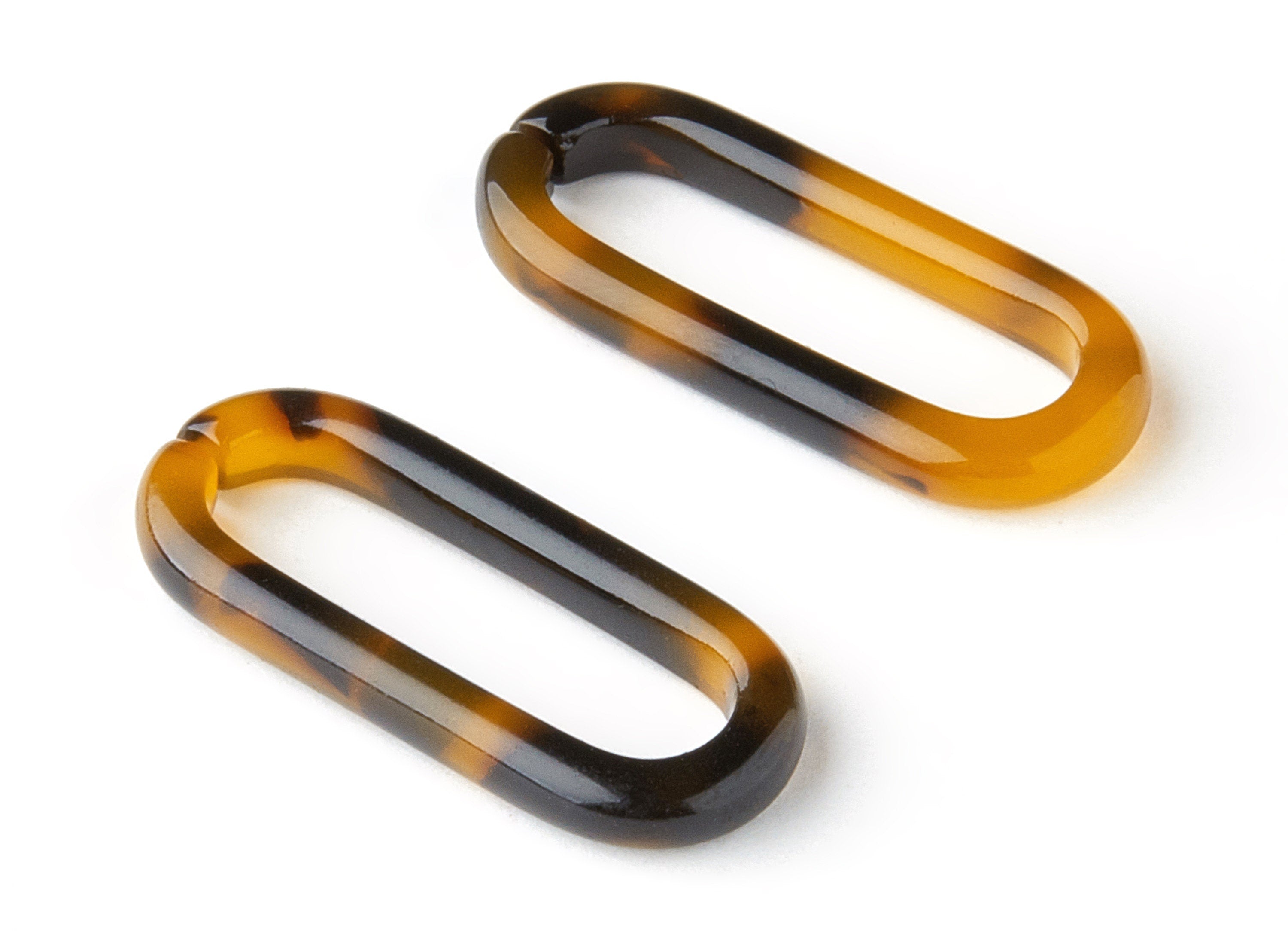 Acetate  Oval Charms -Tortoise Shell Cable Chain - Laser Cut Open Oval Earrings - Color Code: A01 - 27.37x11.43x3.25mm - AC1536-A01 - DOMEDBAZAAR