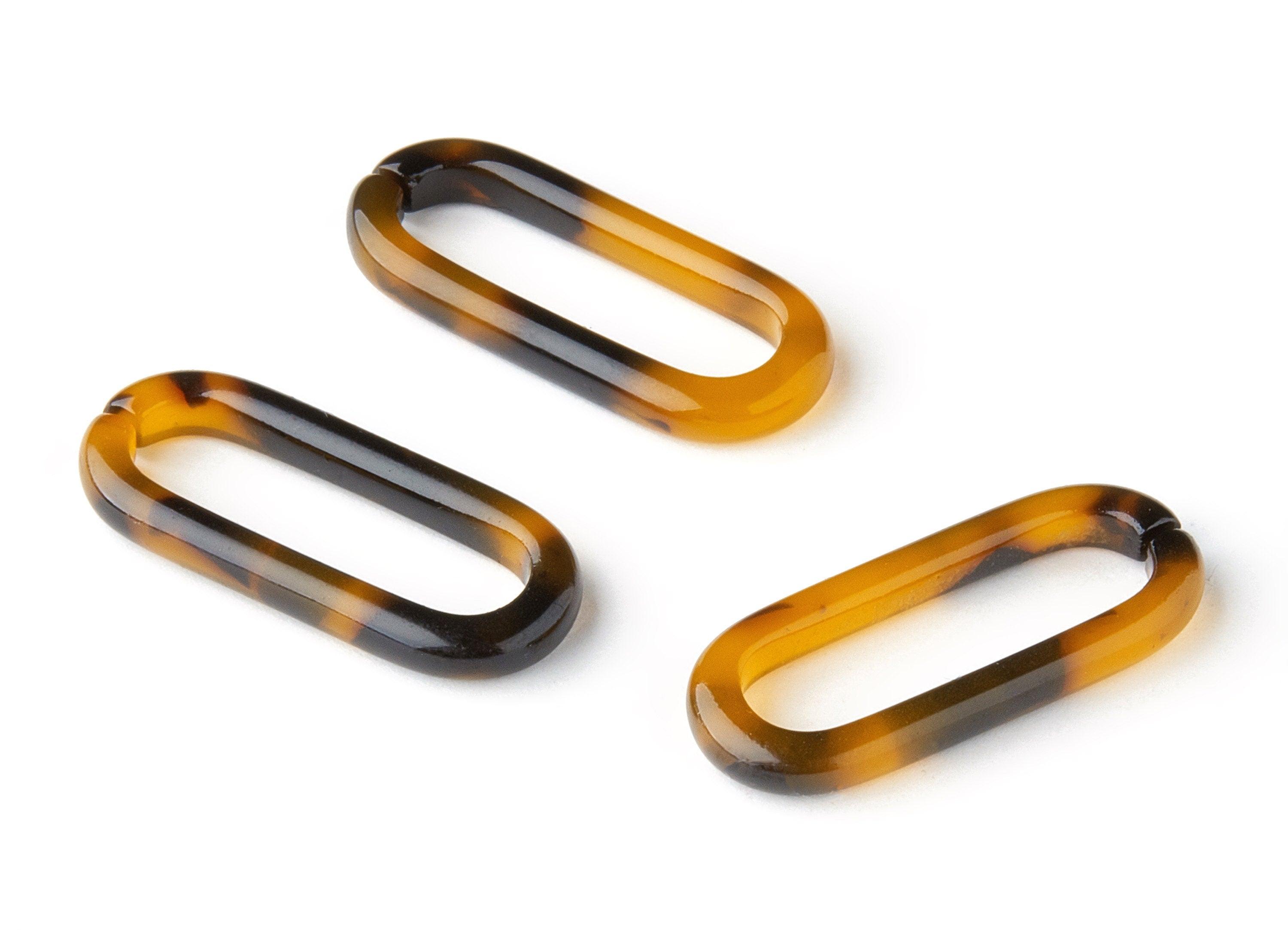 Acetate  Oval Charms -Tortoise Shell Cable Chain - Laser Cut Open Oval Earrings - Color Code: A01 - 27.37x11.43x3.25mm - AC1536-A01 - DOMEDBAZAAR
