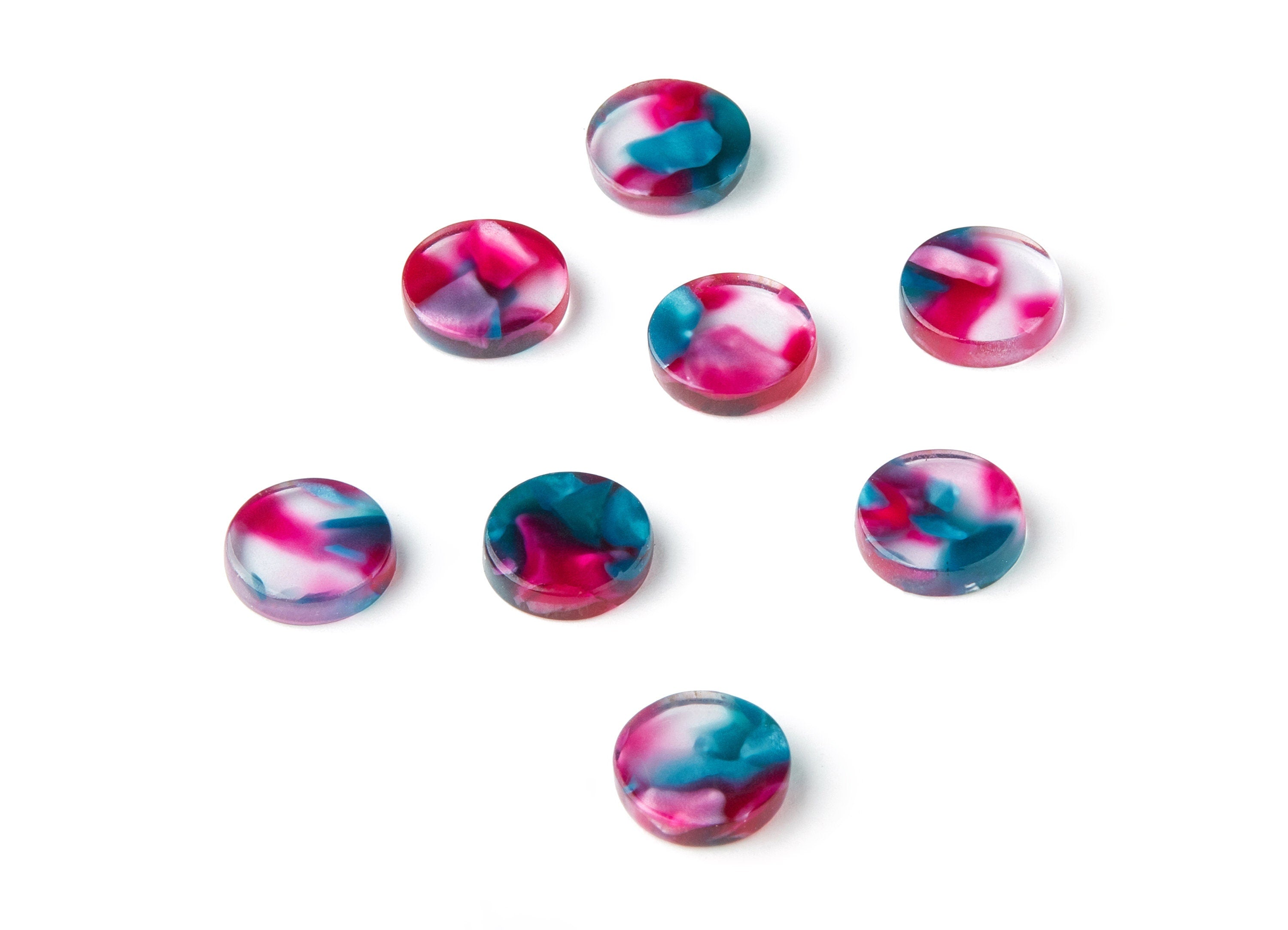 Acetate Acrylic Earring Charm - Tortoise Shell Earrings - Coin Shaped Charm - No Hole - Color Code:A259 - 10.7x10.7x2.6mm - AC1553-A259 - DOMEDBAZAAR