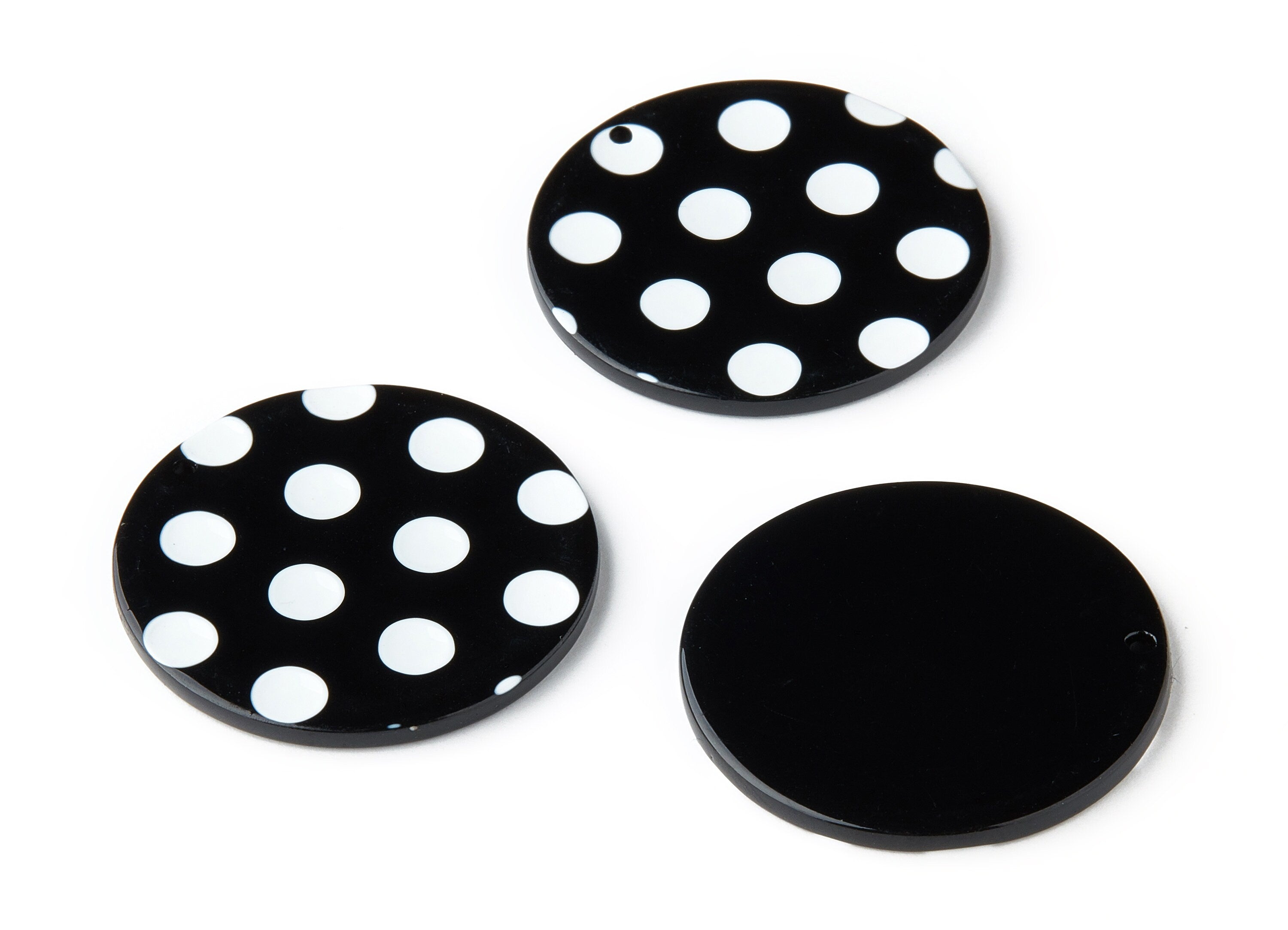 Acetate Acrylic Coin Earring Charms - Coin Shaped Pendant - Earring Findings - Color Code: A278 - 34.43x34.43x2.5mm - AC1135-A278 - DOMEDBAZAAR