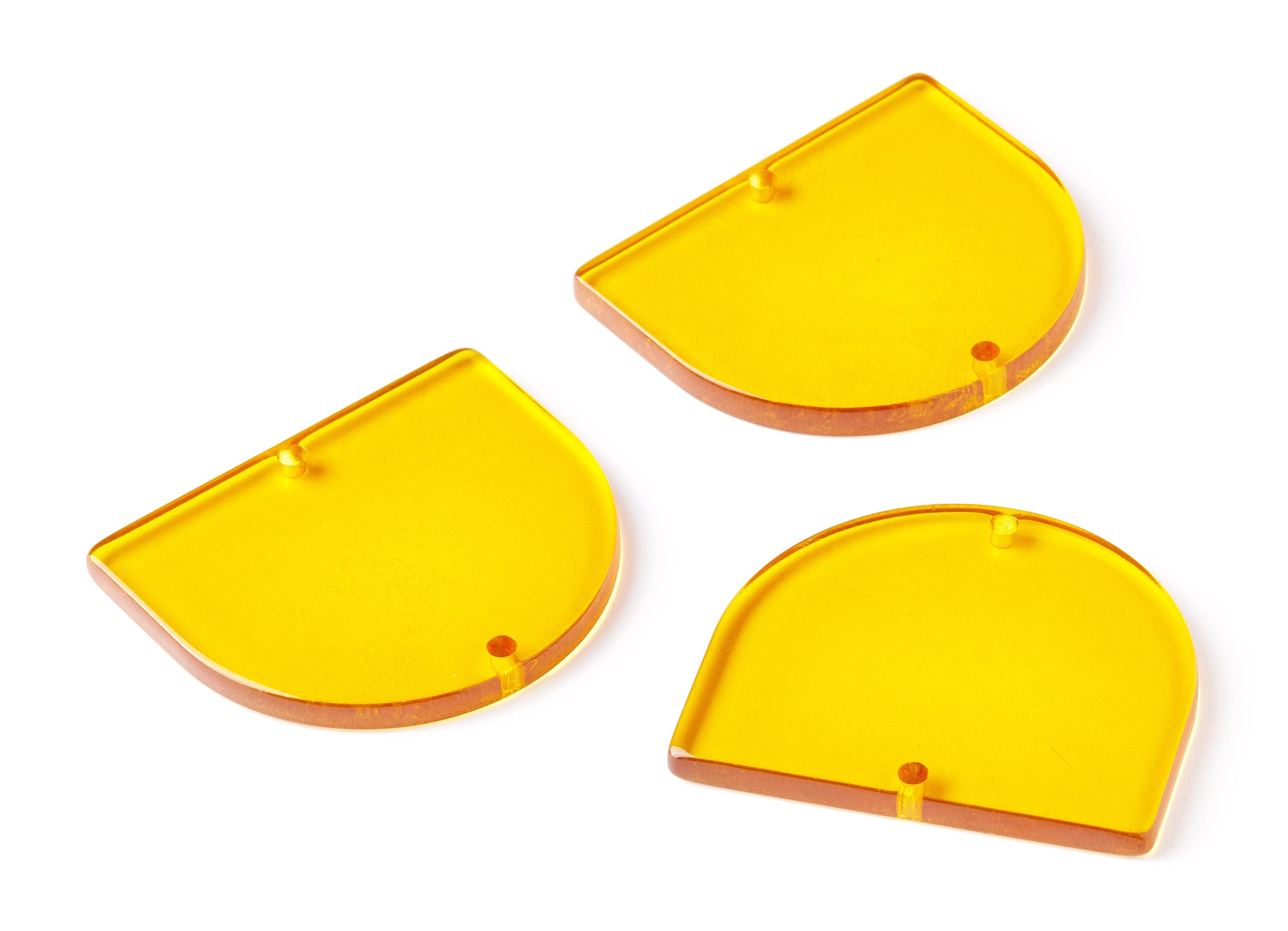 Acrylic Earring Charms - 2 Holes - Tortoise Shell Earrings - D Shaped Pendant - Color Code: A283 - 33.43x29.25x2.7mm - AC1634-A283 - DOMEDBAZAAR