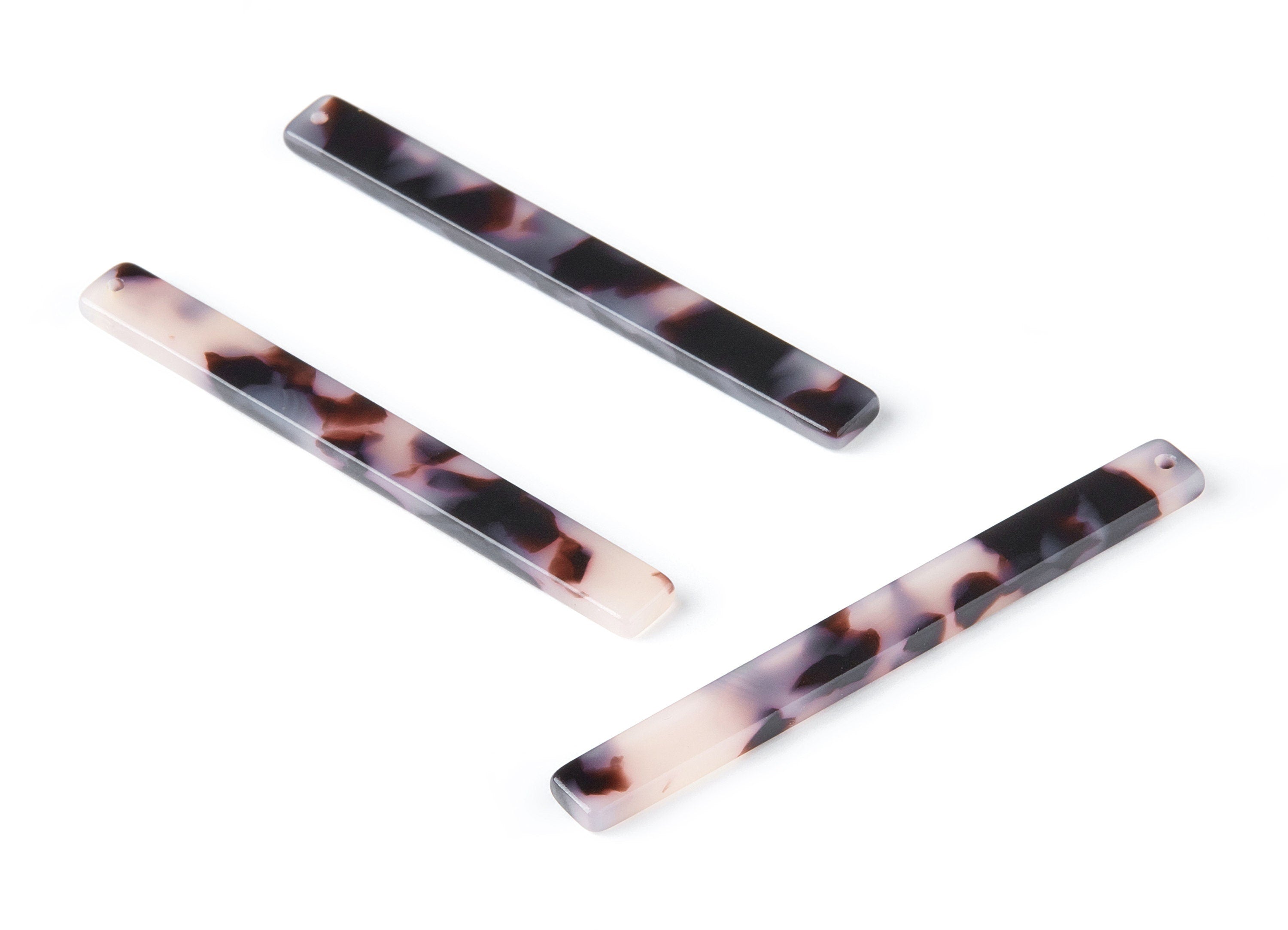 Acetate Acrylic Earring Charms - Blonde Tortoise Shell Earrings - Strip Shaped Pendant - Color Code: A06 - 56.65x5.7x2.5mm - AC1286-A06 - DOMEDBAZAAR