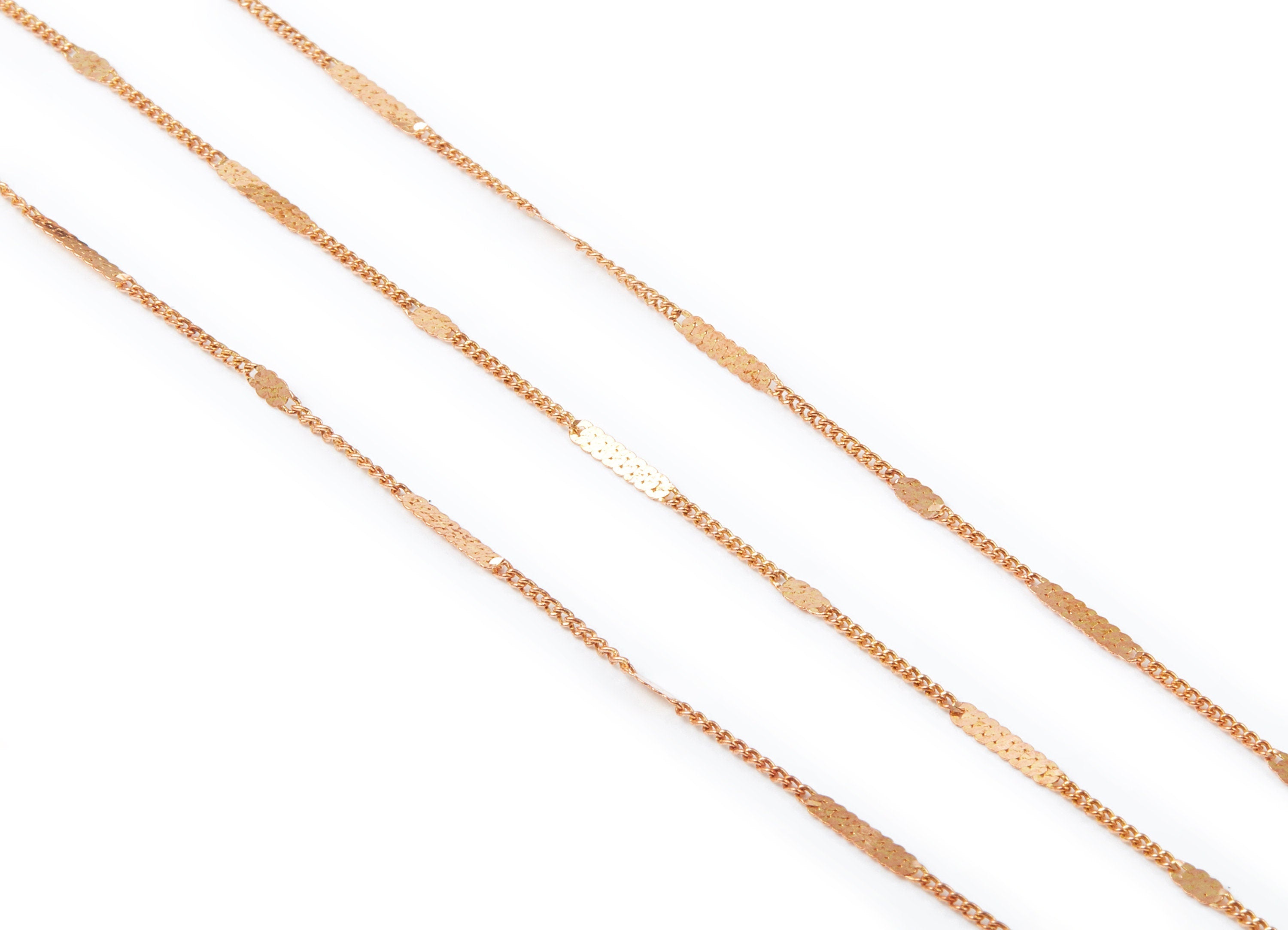 Hammered Satellite Curb Chain - Raw Brass Chain - Soldered - 0.08&quot; x 0.05&quot; x 0.08&quot; - for Necklace Bracelet Jewellery Making - CC1107 - DOMEDBAZAAR