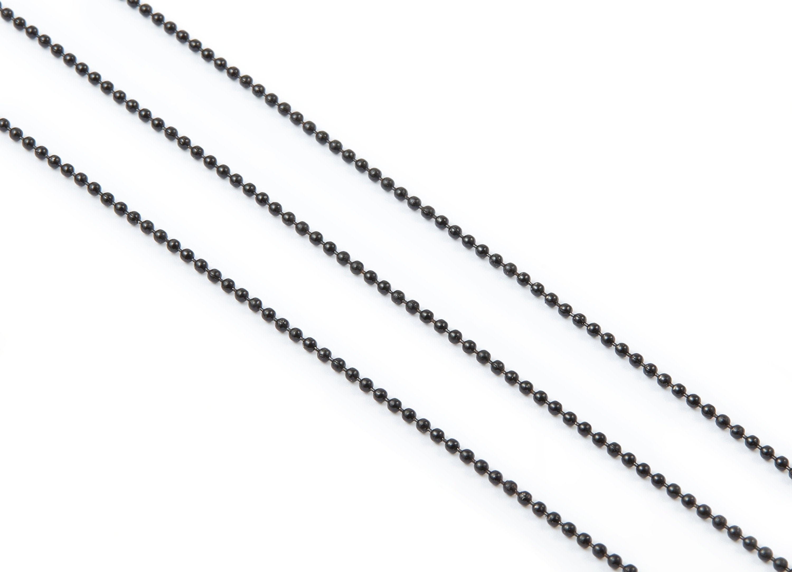 Tiny Ball Chain -Iron Chain - Black Military Chain -Black Color - 0.06&quot; - for Necklace Bracelet Earing Jewellery Making - CC1059IB - DOMEDBAZAAR