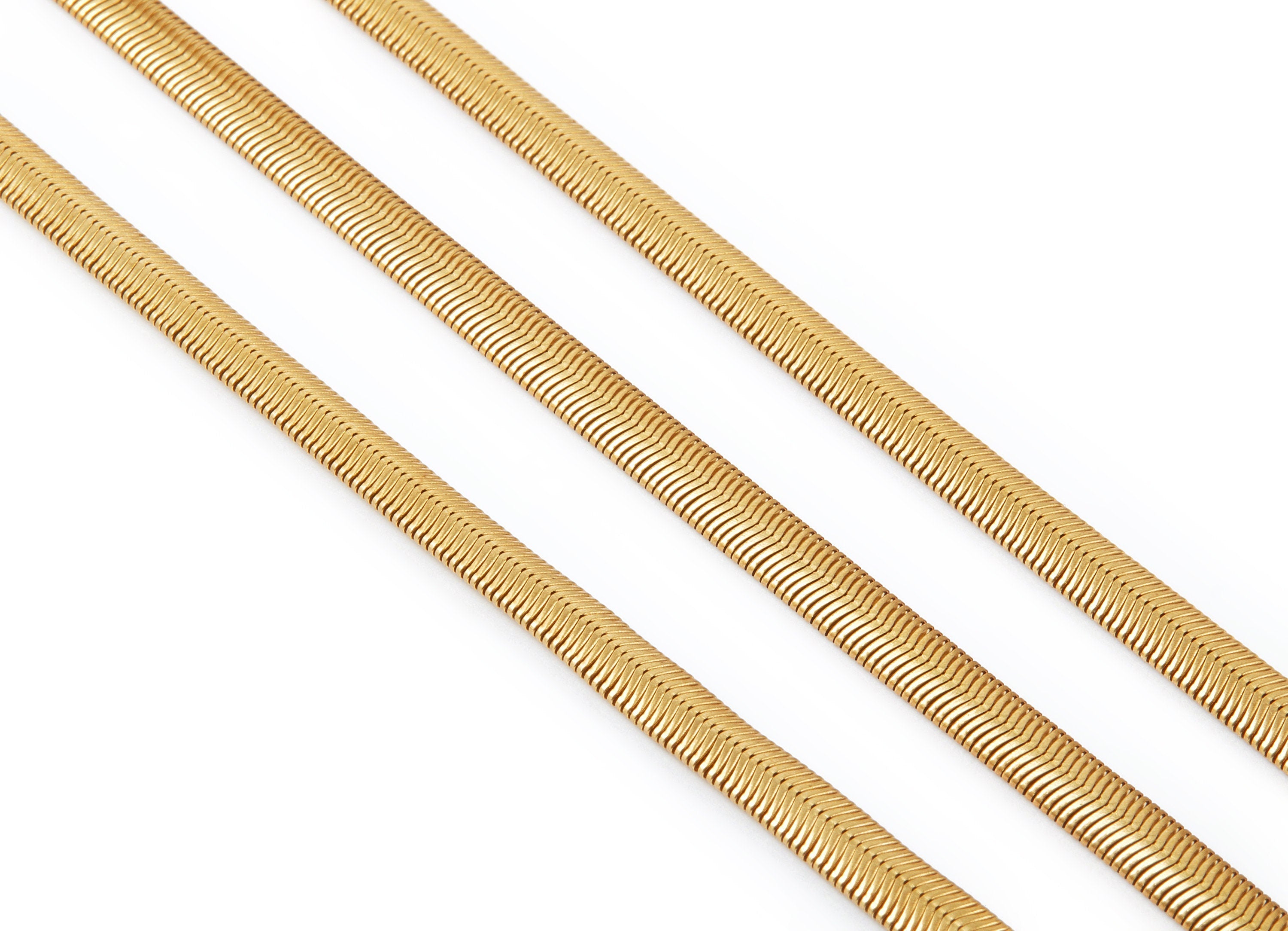 Flat Snake Chain - Wide Snake Chain - Raw Brass Chain -  for Necklace Bracelet Jewellery Making -0.24&quot; x 0.24&quot; x 0.10&quot; - CC1089 - DOMEDBAZAAR