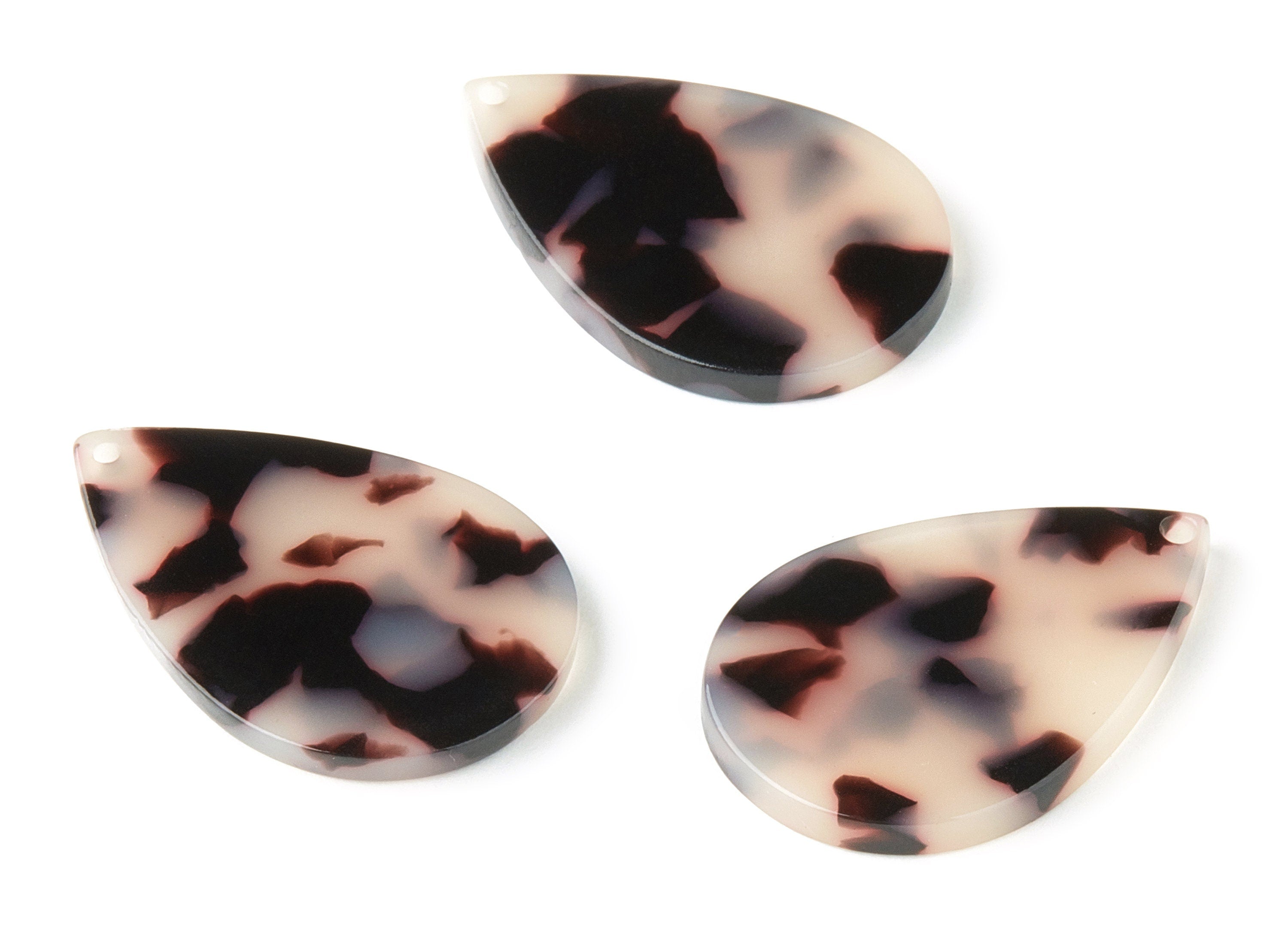Acetate Drop Charms - Blonde Tortoise Shell Earrings - Drop Earrings and Pendant - Color Code:A07 - 31x21x2.6mm - AC1127-A07 - DOMEDBAZAAR