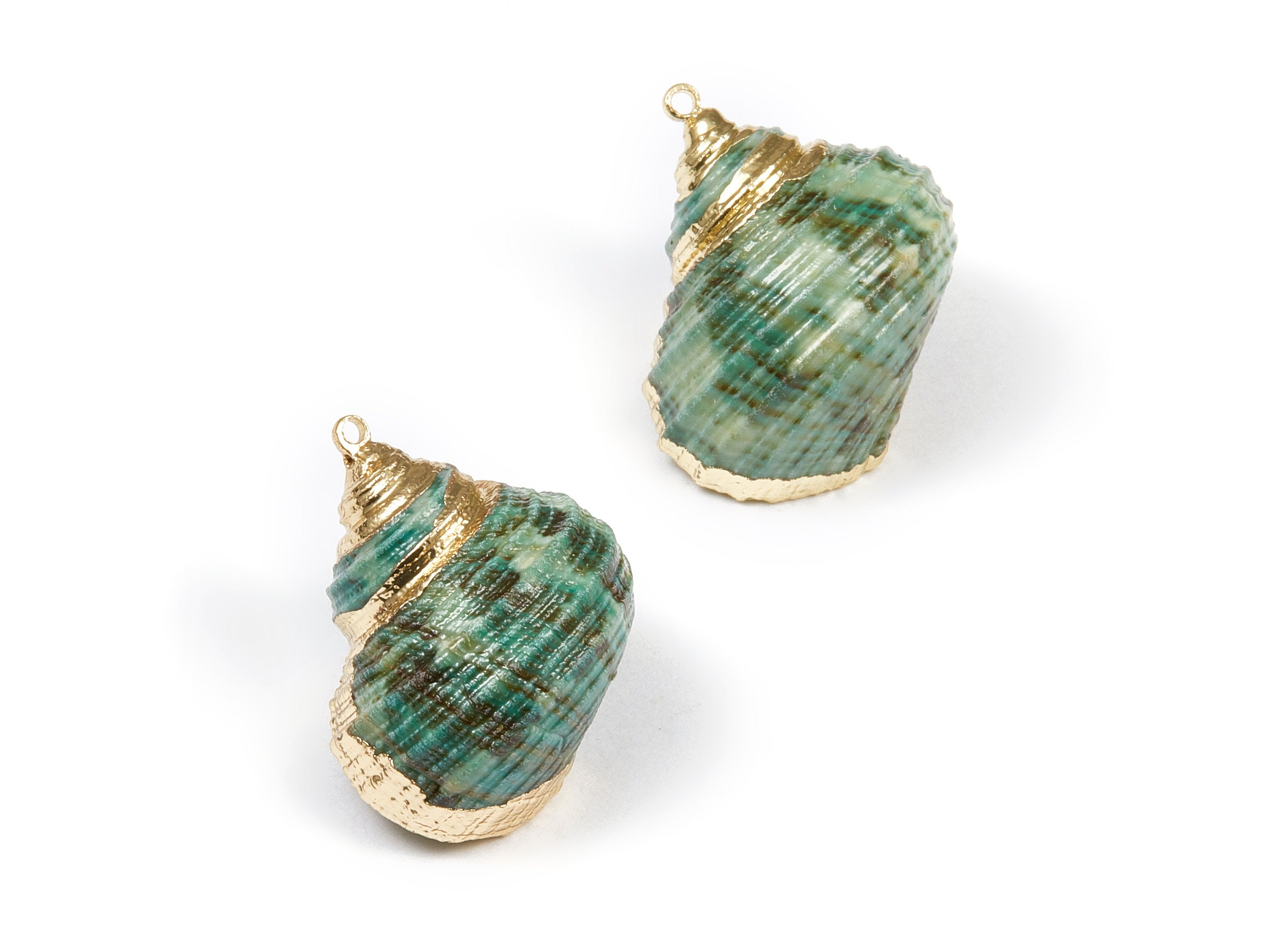 Whelk Seashell Charms - Whelk Shell Pendant - Natural Seashell Earrings - 1 Hole - 27.6x21.72x14.4mm - SF1073 - DOMEDBAZAAR