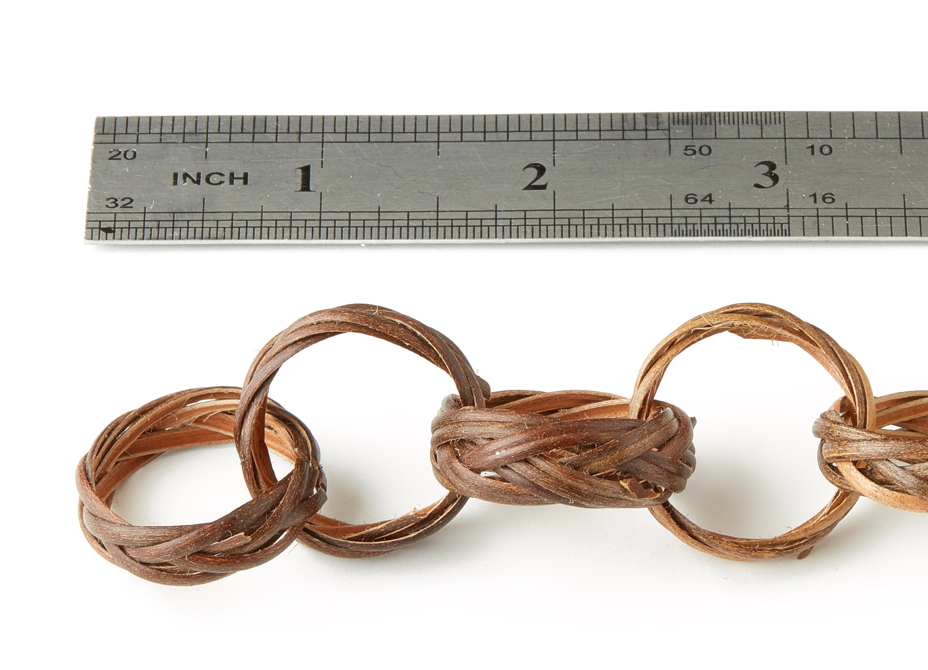 Rattan Rolo Chain - Woven Chain - Handwoven Rattan Chain - Round Rolo Chain - Jewelry Handmade - 0.96&quot; x 0.96&quot; x 0.26&quot; - RT1226 - DOMEDBAZAAR