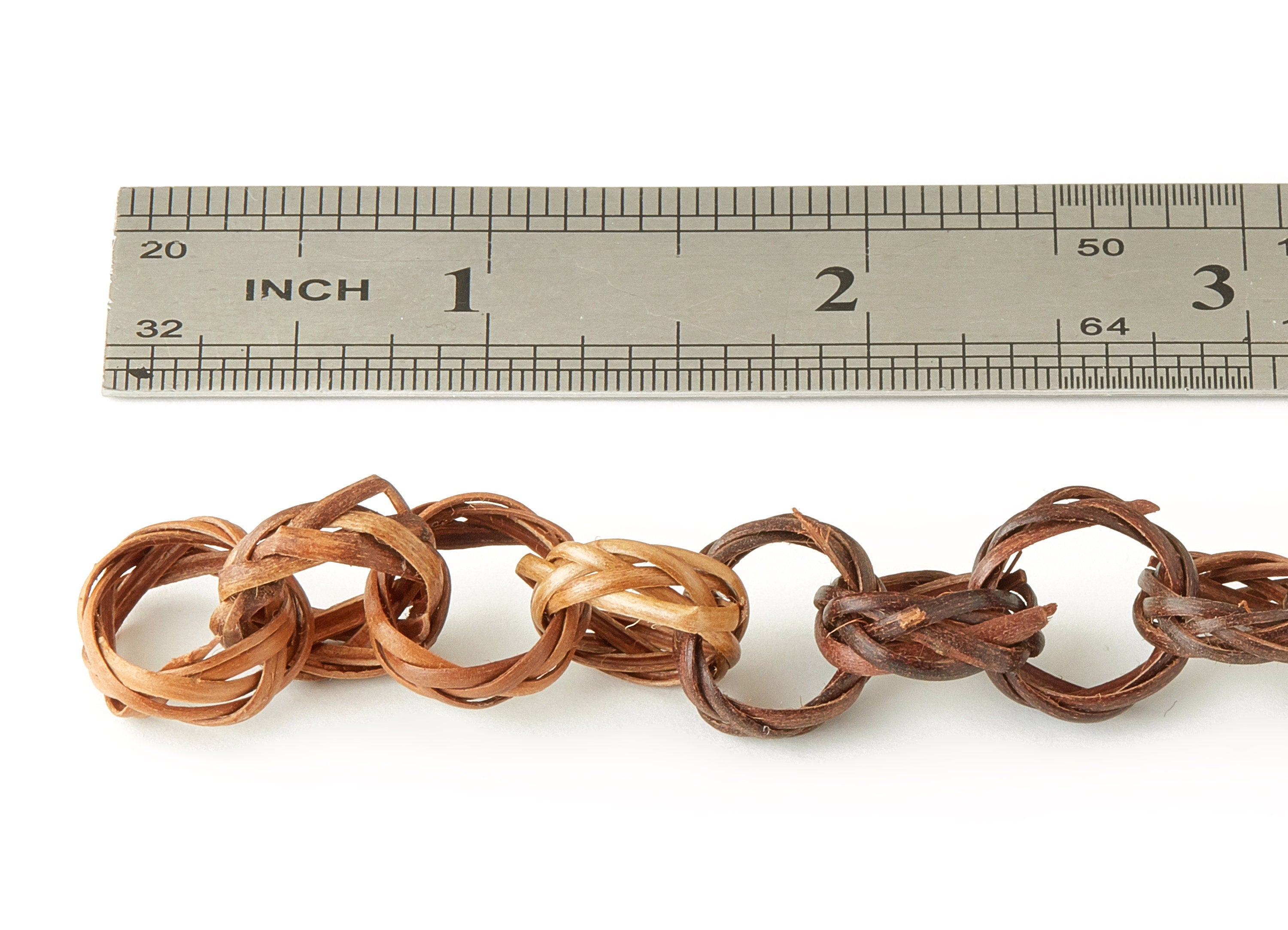 Rattan Rolo Chain - Woven Chain - Handwoven Rattan Chain - Round Rolo Chain - Jewelry Handmade - 0.64&quot; x 0.64&quot; x 0.18 - RT1228 - DOMEDBAZAAR